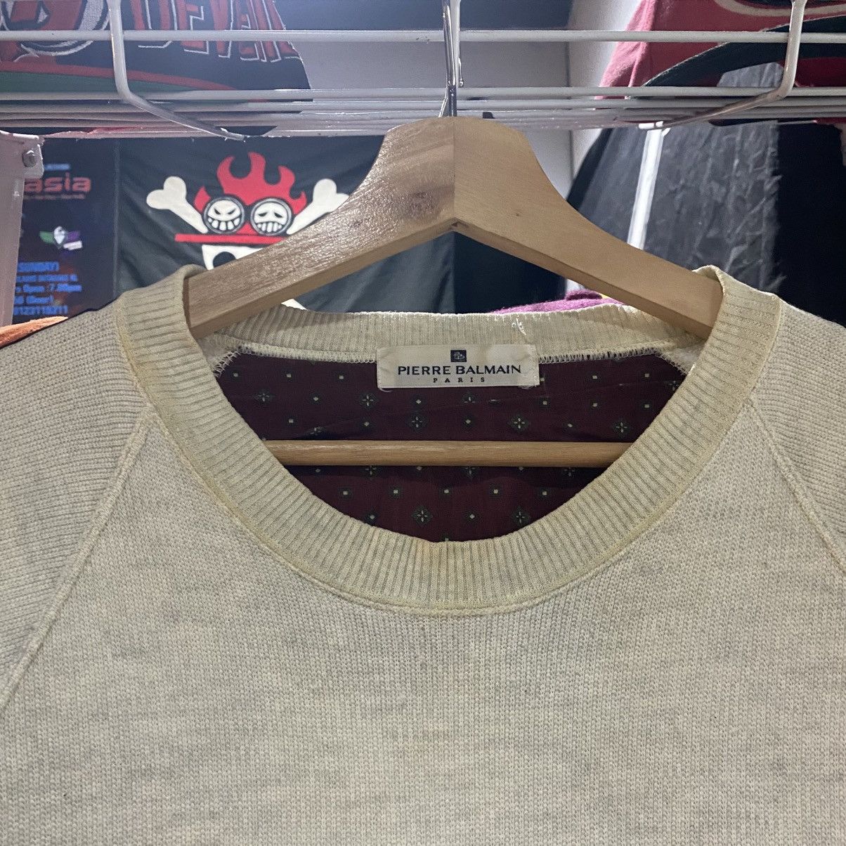 Balmain × Pierre Balmain Pierre Balmain Sweatshirt Logo Embroidered White Size US M / EU 48-50 / 2 - 6 Thumbnail