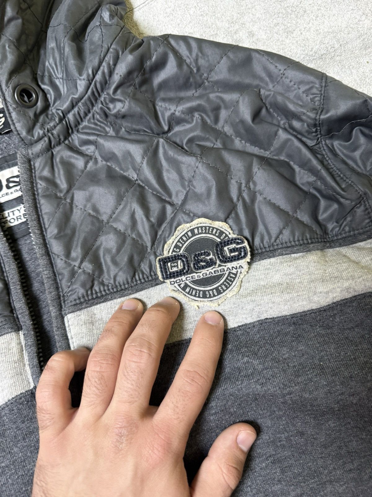 Dolce & Gabbana AW2007 Dolce & Gabbana Quilted Zip-up Grey Jacket Size US L / EU 52-54 / 3 - 8 Thumbnail