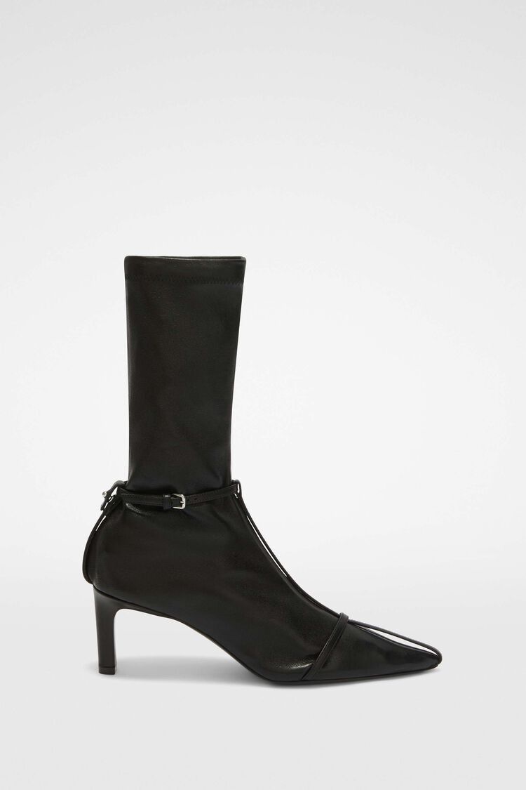 Jil Sander o1s22i1n0125 Leather Ankle Boots in Black Size US 6 / IT 36 - 1 Thumbnail