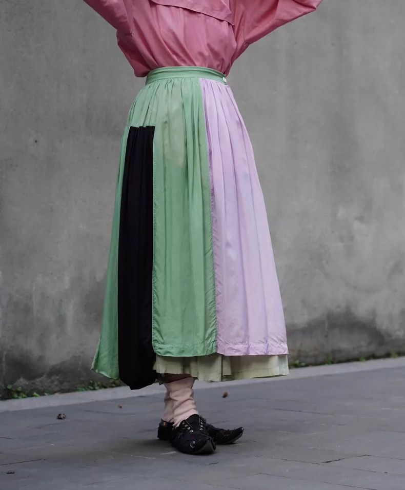 Comme des Garcons Comme des Garcons size M Pink and blue color matching silk Size 25" / US 0 / IT 36 - 5 Thumbnail
