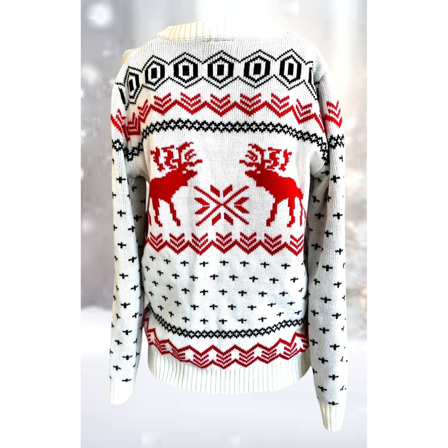 Other v28 Ugly Christmas Reindeer Sweater Unisex Large Winter Merr Size US L / EU 52-54 / 3 - 5 Thumbnail