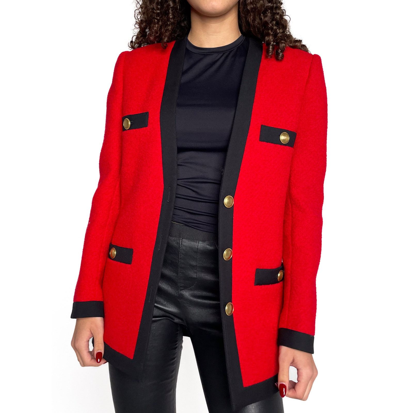 Yves Saint Laurent Red Blazer Size S / US 4 / IT 40 - 1 Thumbnail