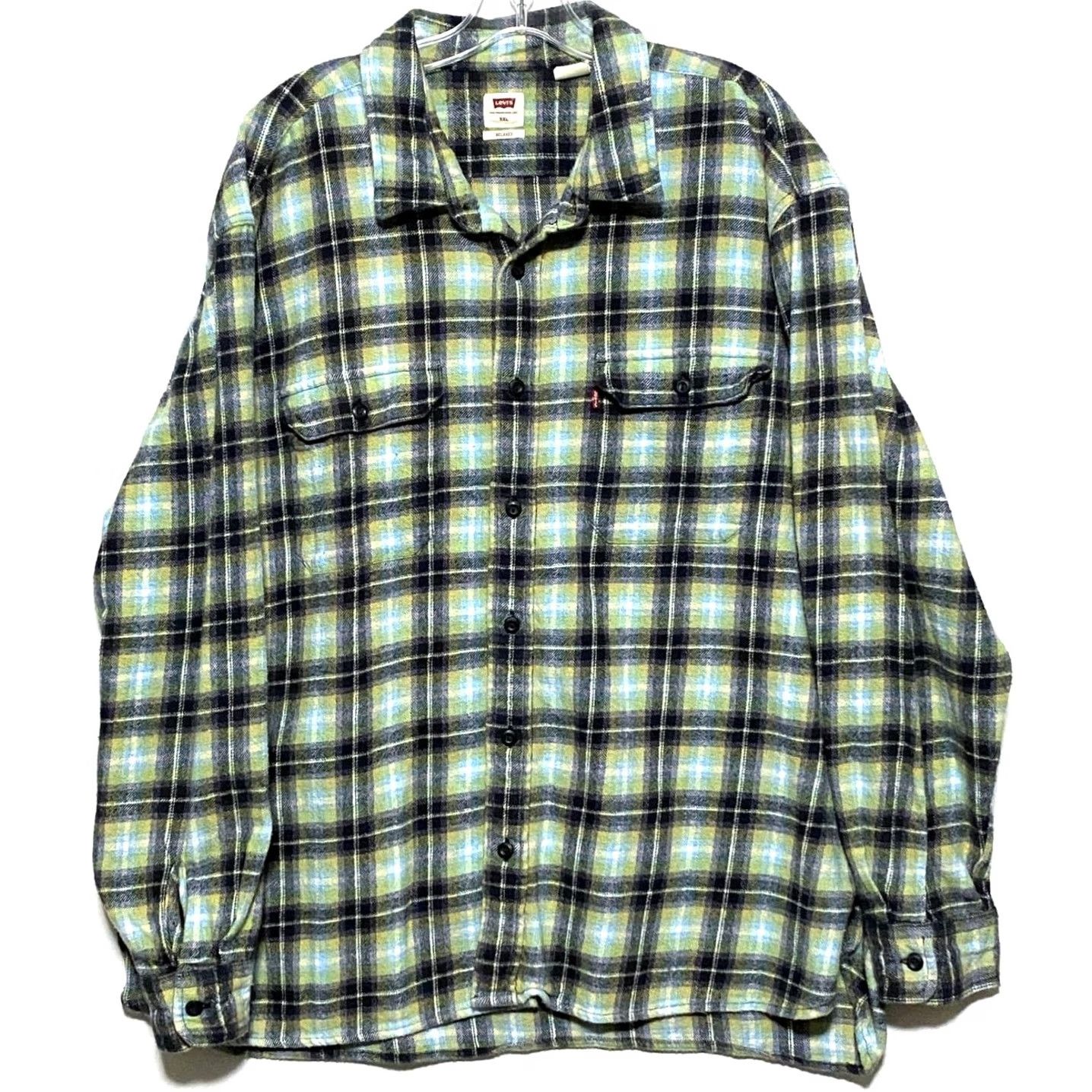 Levi's Levis The Worker Relaxed Fit Plaid Flannel Shirt Men 2XL Blue Casual Western Button-Up Size US XXL / EU 58 / 5 - 2 Thumbnail