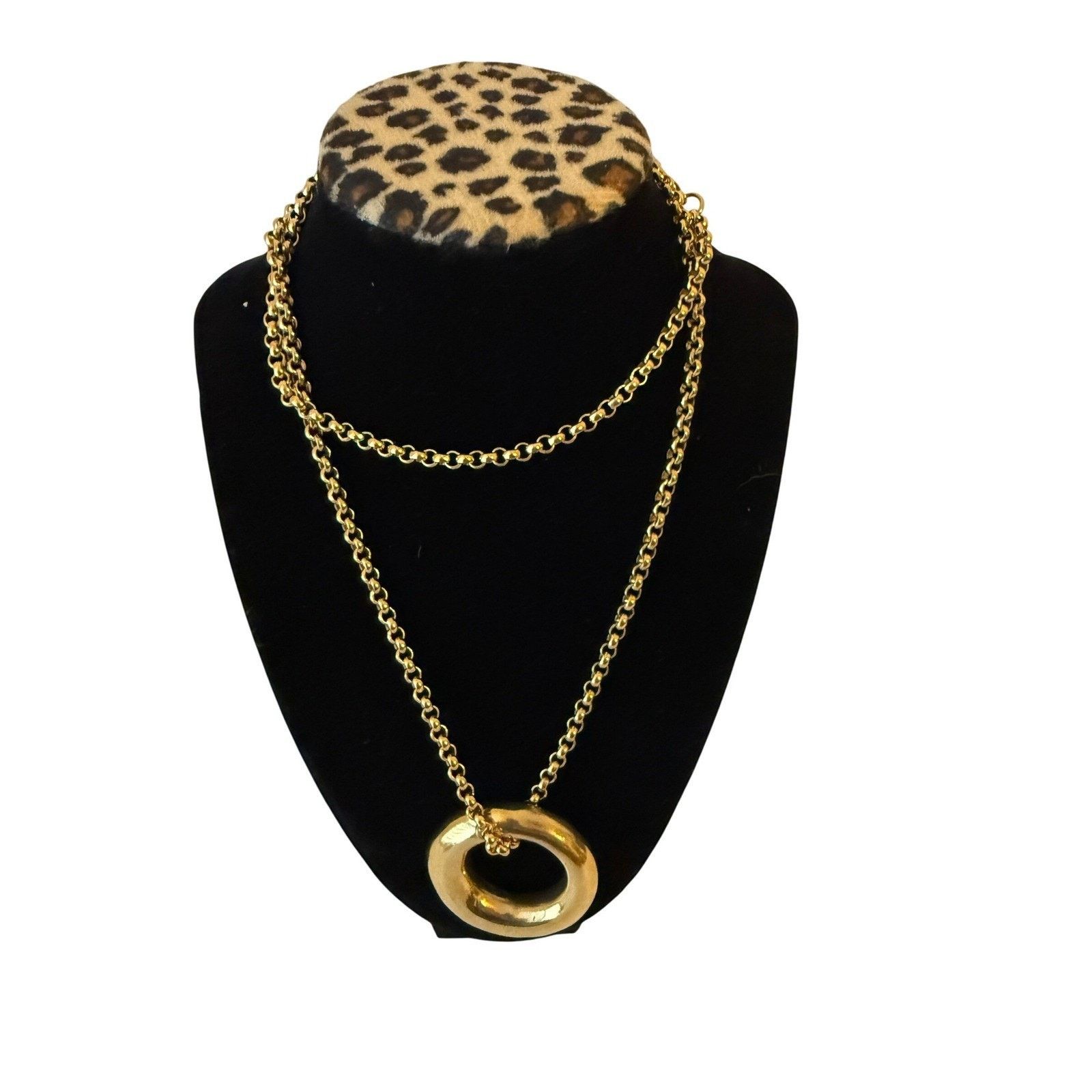 Givenchy Vintage 80s Givenchy Necklace Gold Tone Double Chain Pendant Size 30 - 1 Thumbnail