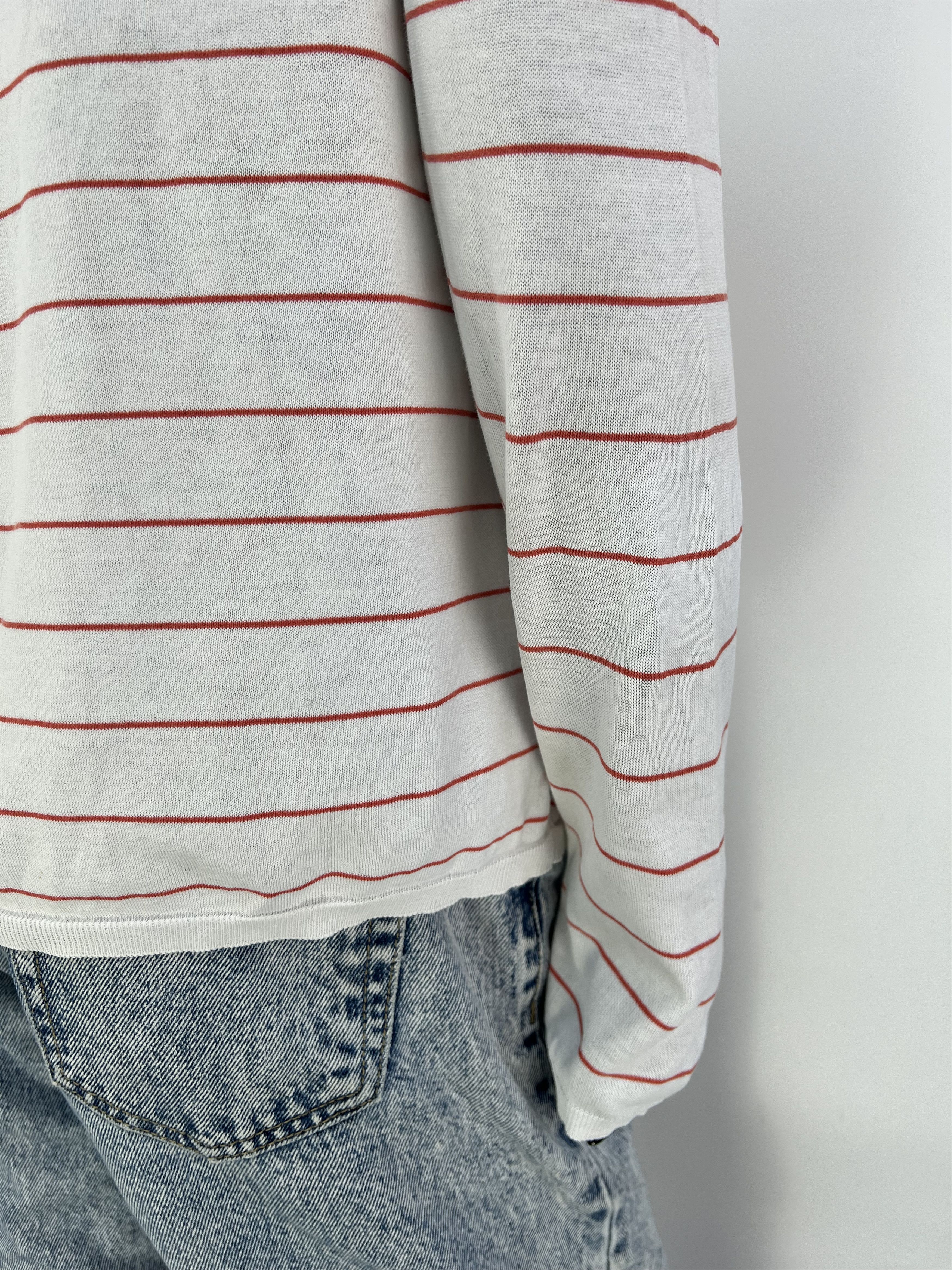 Malo Malo 100% Cotton Striped Crew Neck Cardigan Size IT 46 Size L / US 10 / IT 46 - 13 Thumbnail