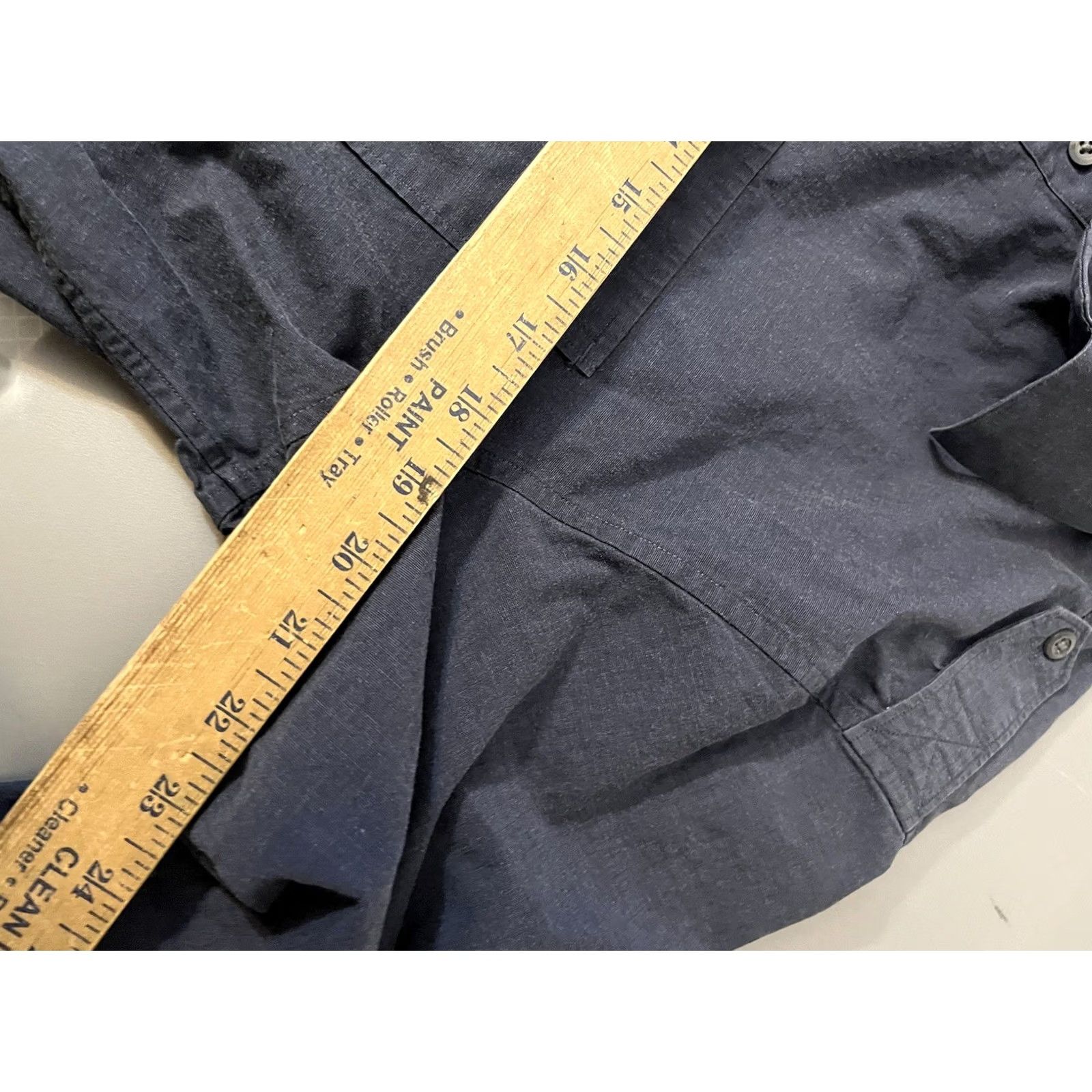 Banana Republic Banana Republic Mens Large Blue Solid Cotton Stretch Military Casual Button-Up Shirt Size US L / EU 52-54 / 3 - 5 Thumbnail