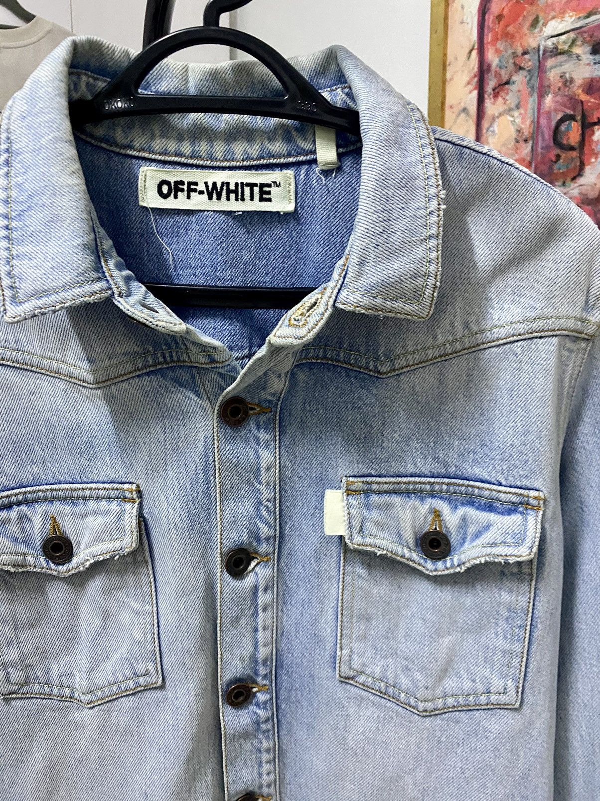 Off-White Off-White Diagonal Spray Denim trompe l'oeil Button up Size US S / EU 44-46 / 1 - 9 Thumbnail