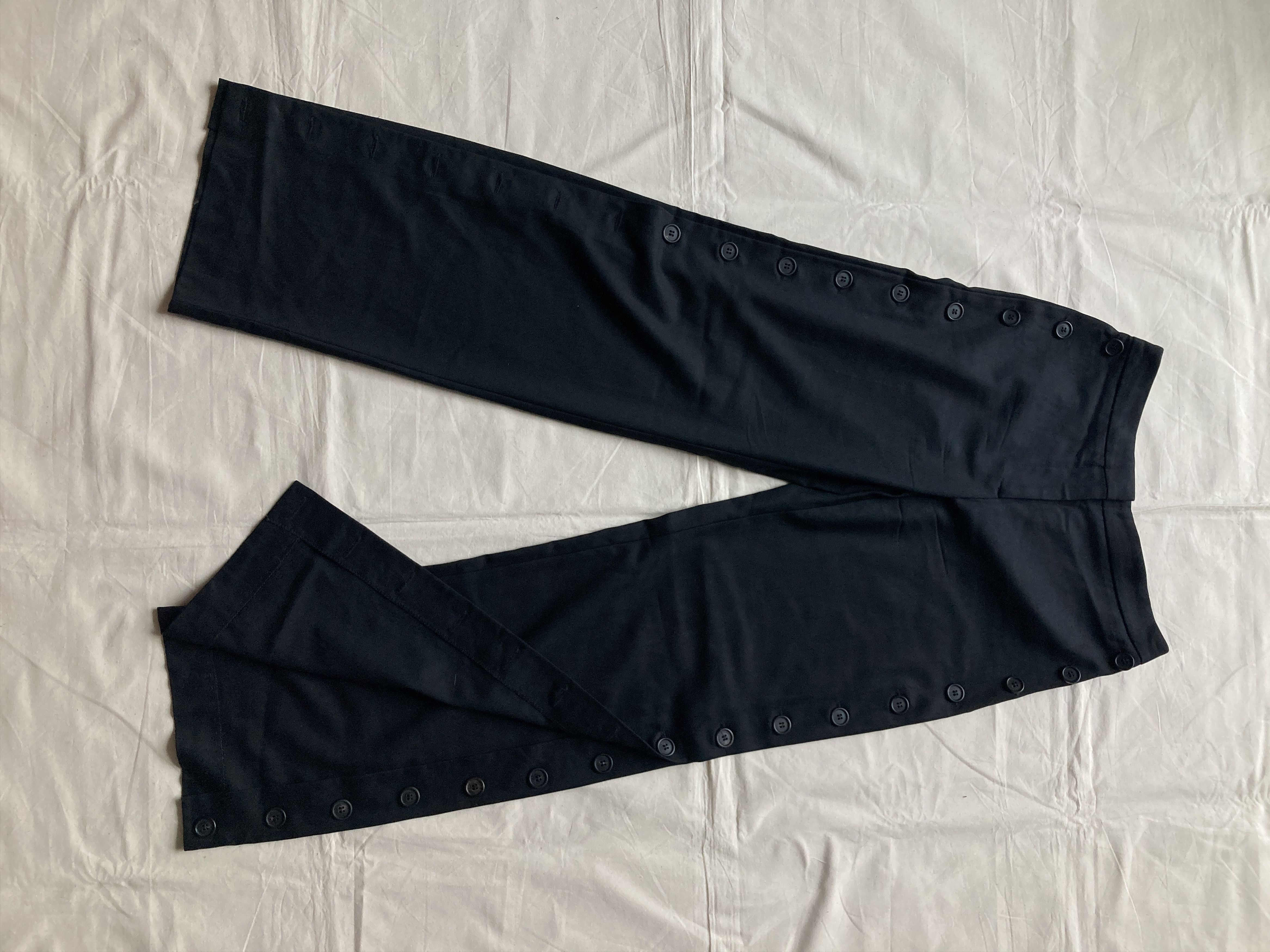 image of Alexander Mcqueen Ss2000 Side Buttoned Pants in Black, Women's (Size 26)