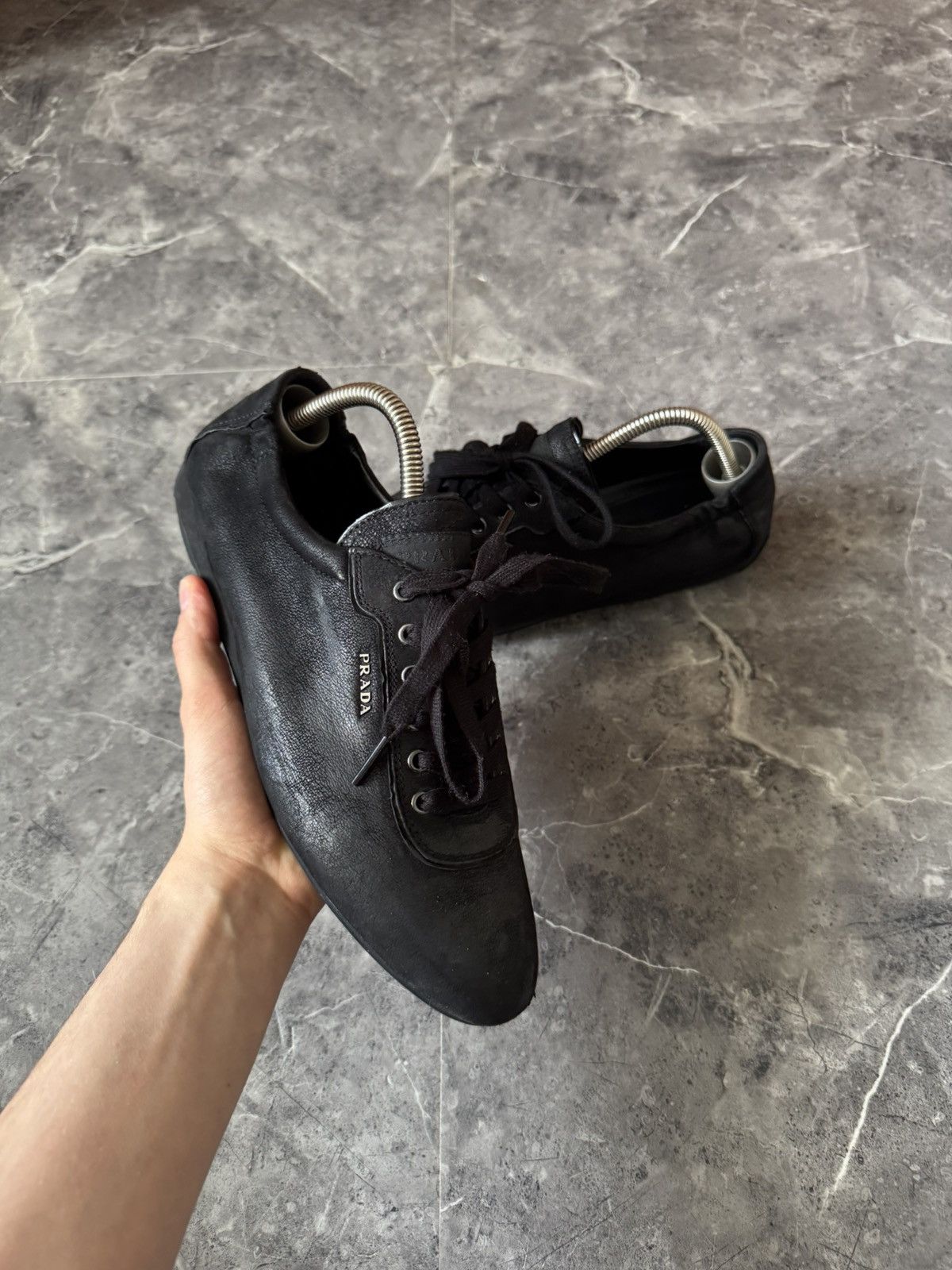 Prada Prada Shoes Real Leather Black Americas Cup Vintage Y2k Swag Size US 10 / IT 40 - 2 Thumbnail