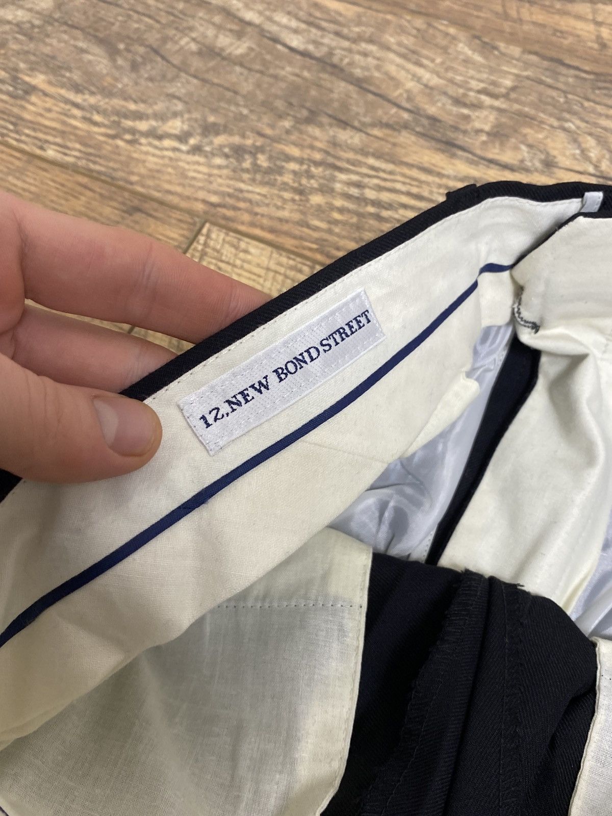 Vintage Italian Wool Super 100’s Navy Trousers Cuffed Dress Pants Size US 34 / EU 50 - 4 Thumbnail
