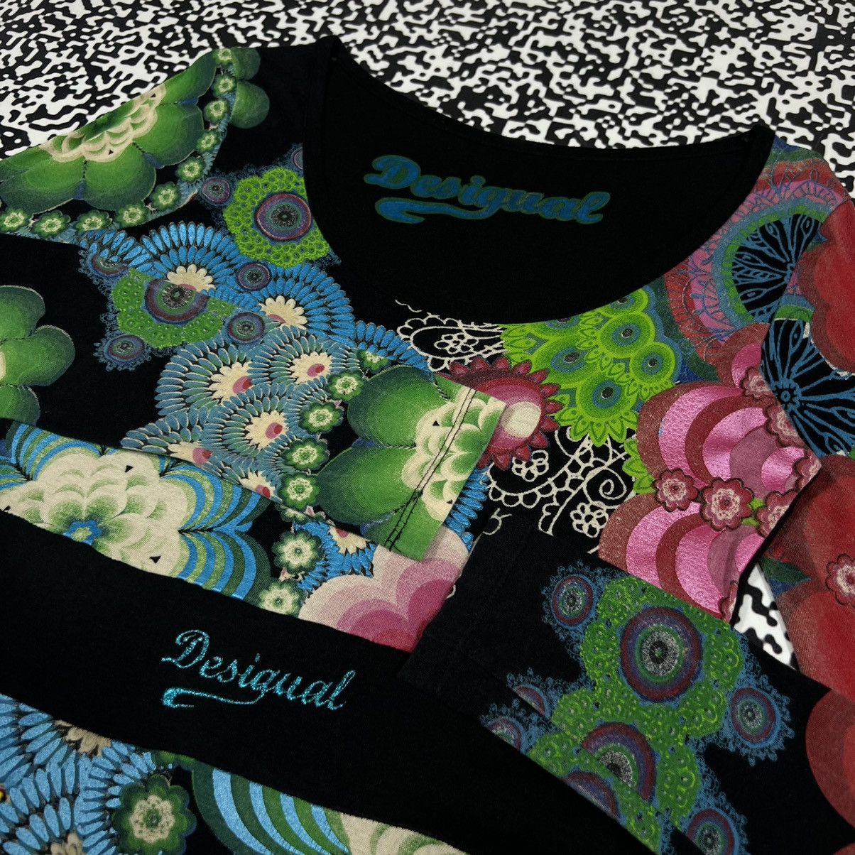 Desigual Vintage Y2K Desigual Floral Abstract Retro Style Midi Dress Size M / US 6-8 / IT 42-44 - 16 Thumbnail
