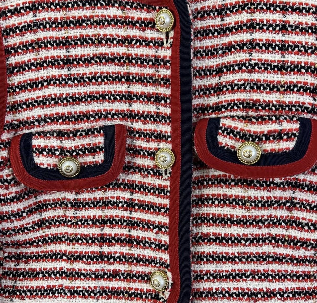 Gucci Gucci Red Striped Tweed Jacket K12 Size S / US 4 / IT 40 - 4 Thumbnail