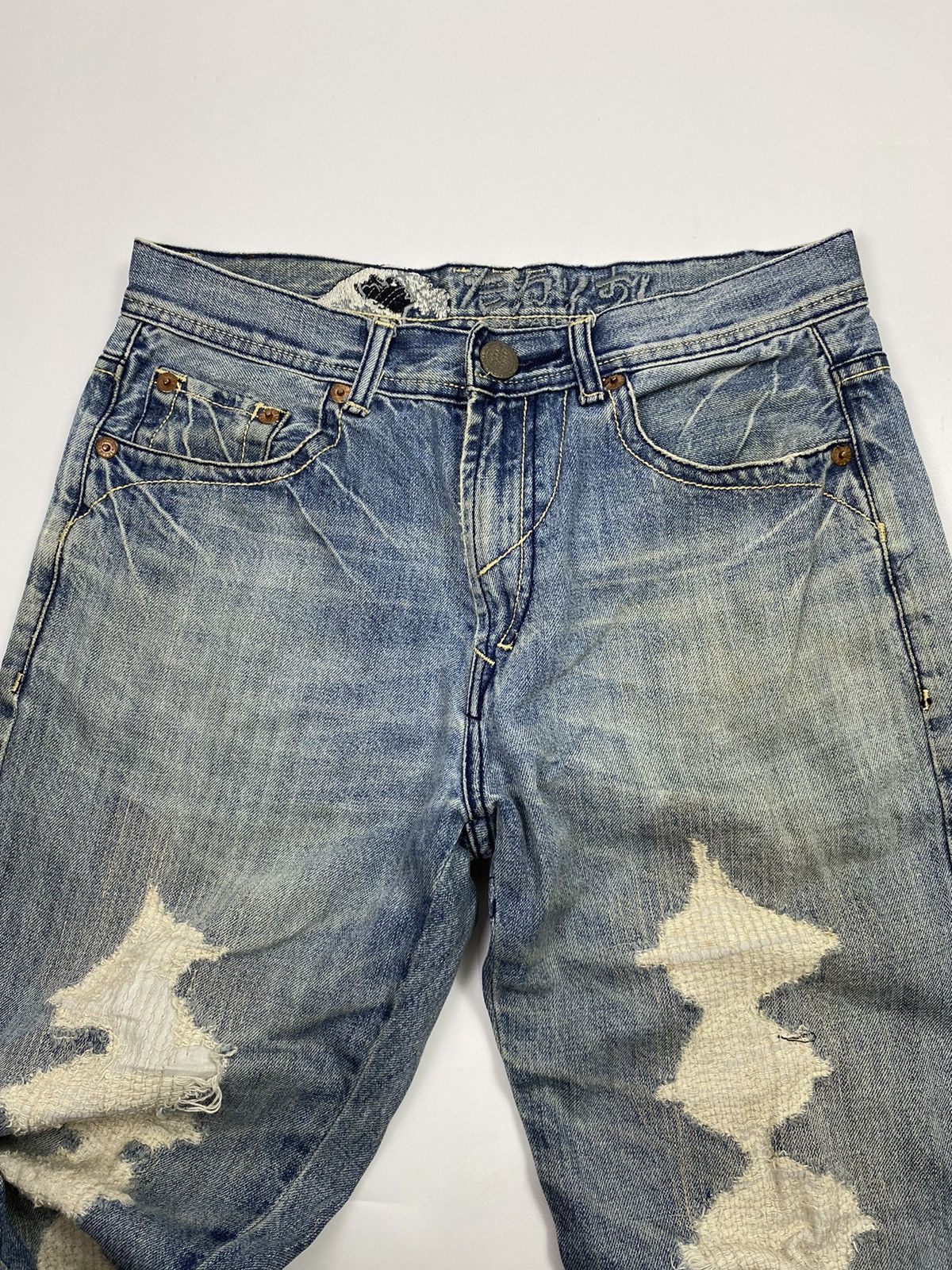Beauty Beast × Hysteric Glamour osaka big train 📍 distressed studdet jeans japan 32x29 Size US 32 / EU 48 - 8 Thumbnail