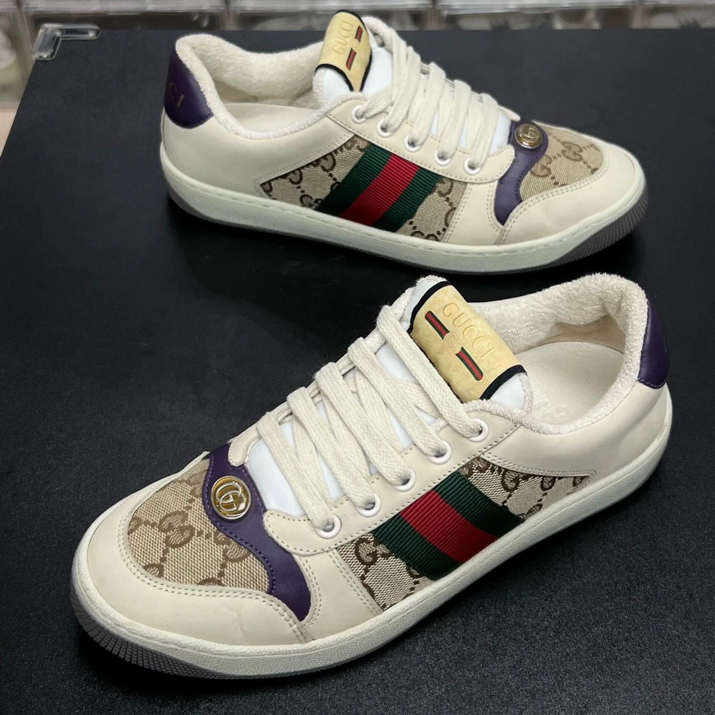 Gucci gucci gg dirty shoes in black and beige Size US 7.5 / EU 40-41 - 1 Thumbnail