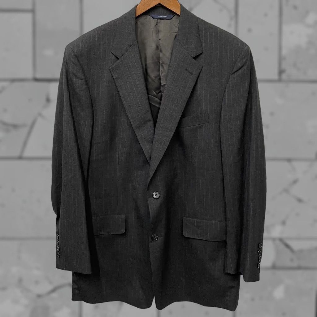 Brooks Brothers Brooks Brothers Brooks Ease 100% Wool PinStripe 2 Button Sport Coat Mens 43L Black Wool Sport Coat Mens 43 Regular Pinstripe Brooks Ease Nike Size US XS / EU 42 / 0 - 1 Thumbnail