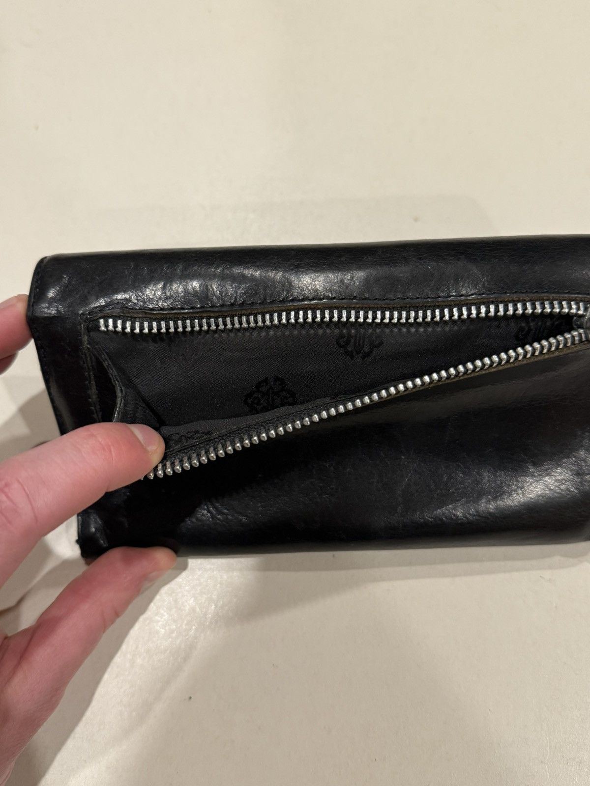Chrome Hearts Chrome Hearts Wave Wallet Black Leather Silver Cross Balls Size ONE SIZE - 7 Thumbnail