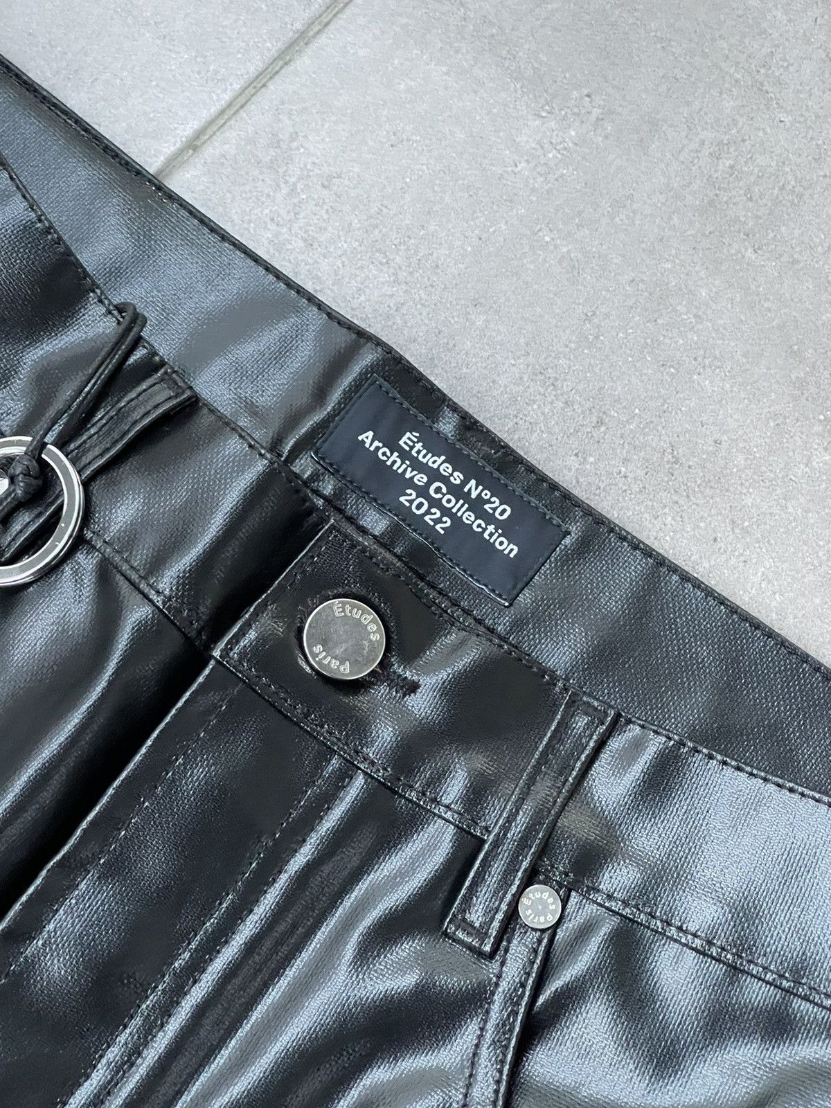 Etudes !DS! SS22 Etudes Corner Coated Faux Leather Black Pants Size US 30 / EU 46 - 19 Thumbnail