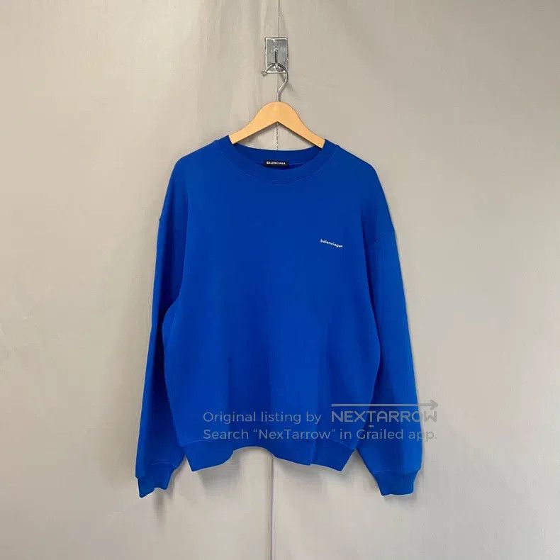 Balenciaga Balenciaga Blue Chest Printed Logo Email Hoodie Size US M / EU 48-50 / 2 - 1 Thumbnail