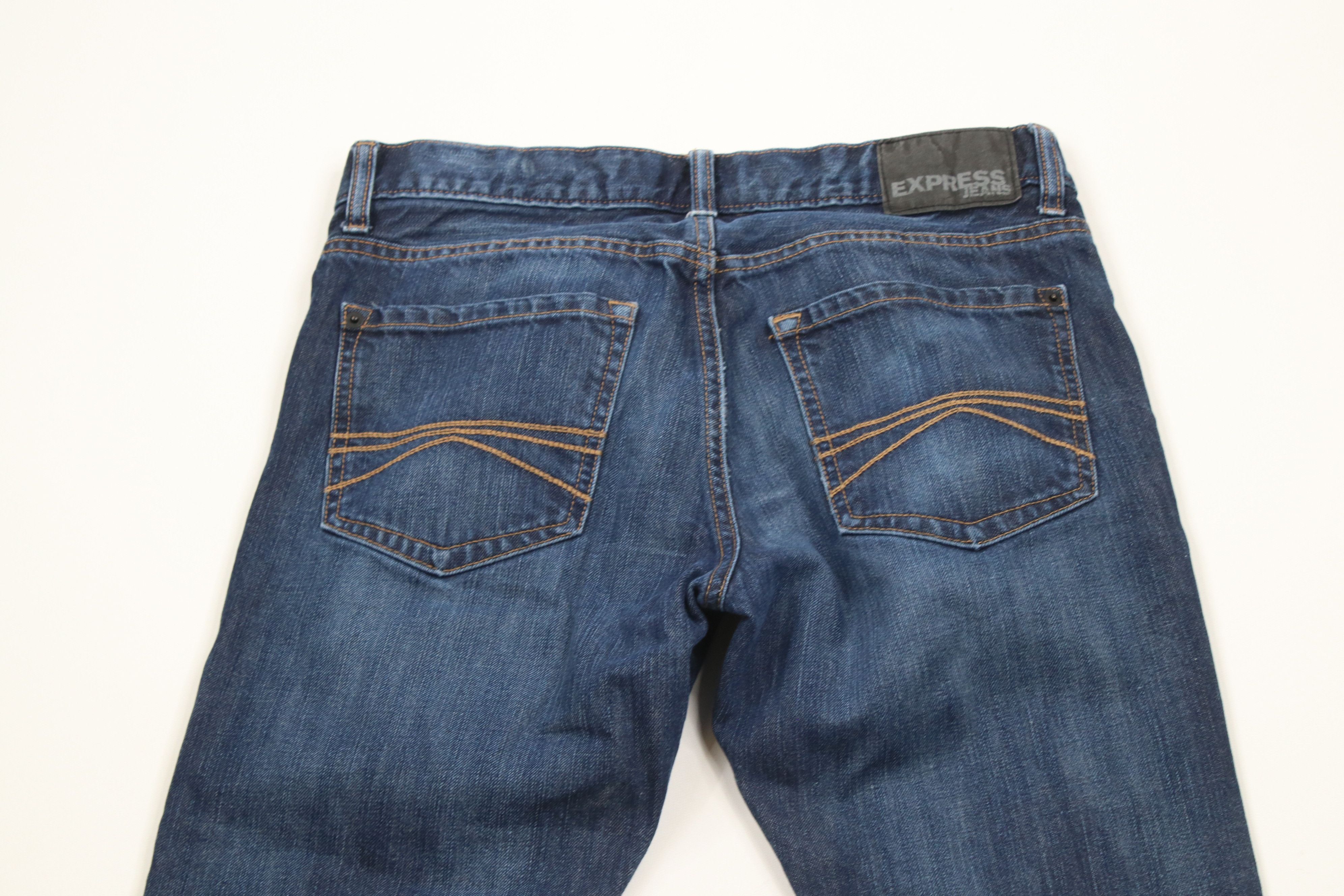 Express × Vintage Express Slim Fit Rocco Boot Cut Denim Jeans Blue Cotton Size US 30 / EU 46 - 10 Thumbnail