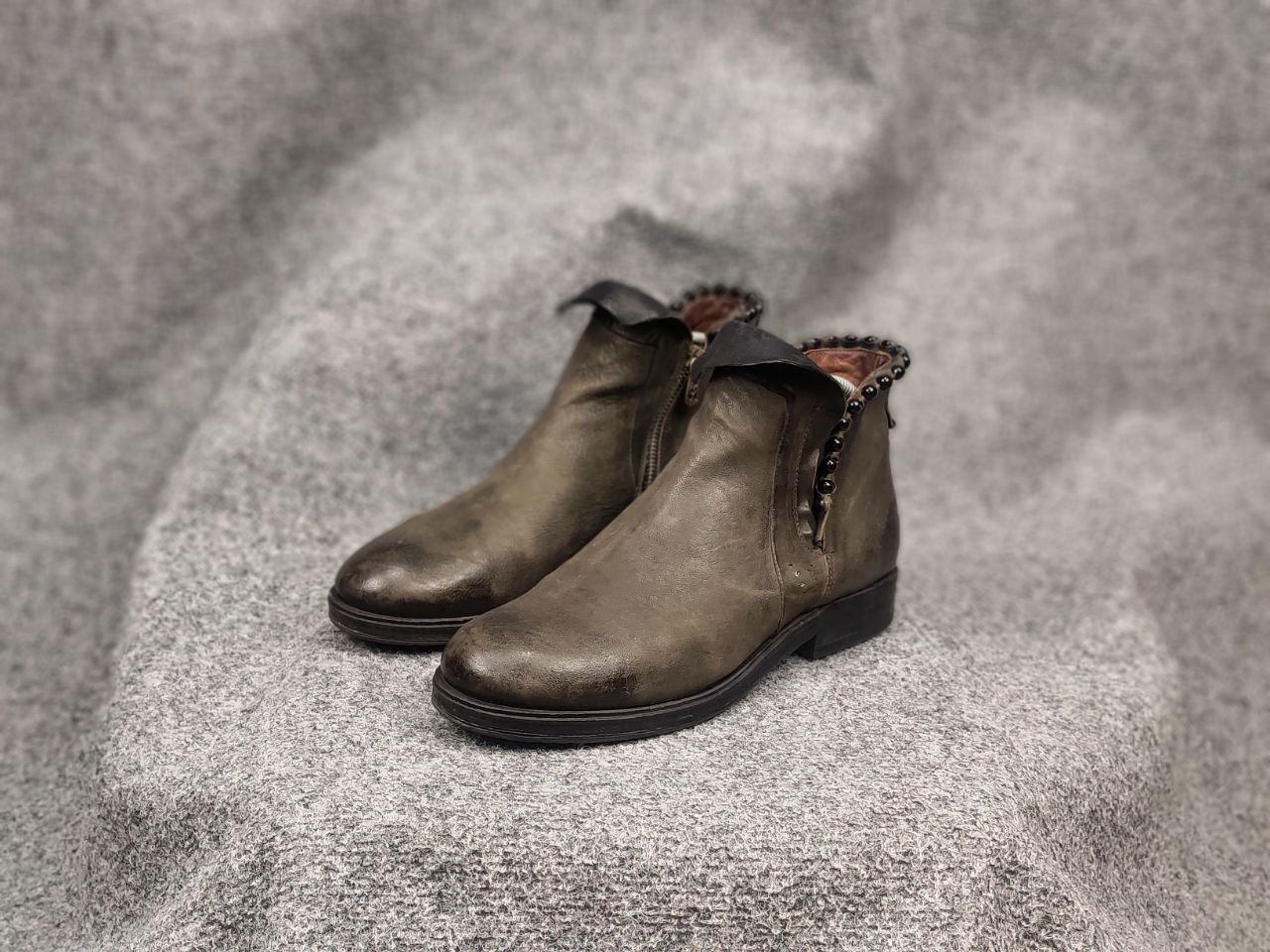 A.S.98 A.S.98 Airstep Design Swamp green Ankle Zip Leather Boots Size US 10 / IT 40 - 8 Thumbnail