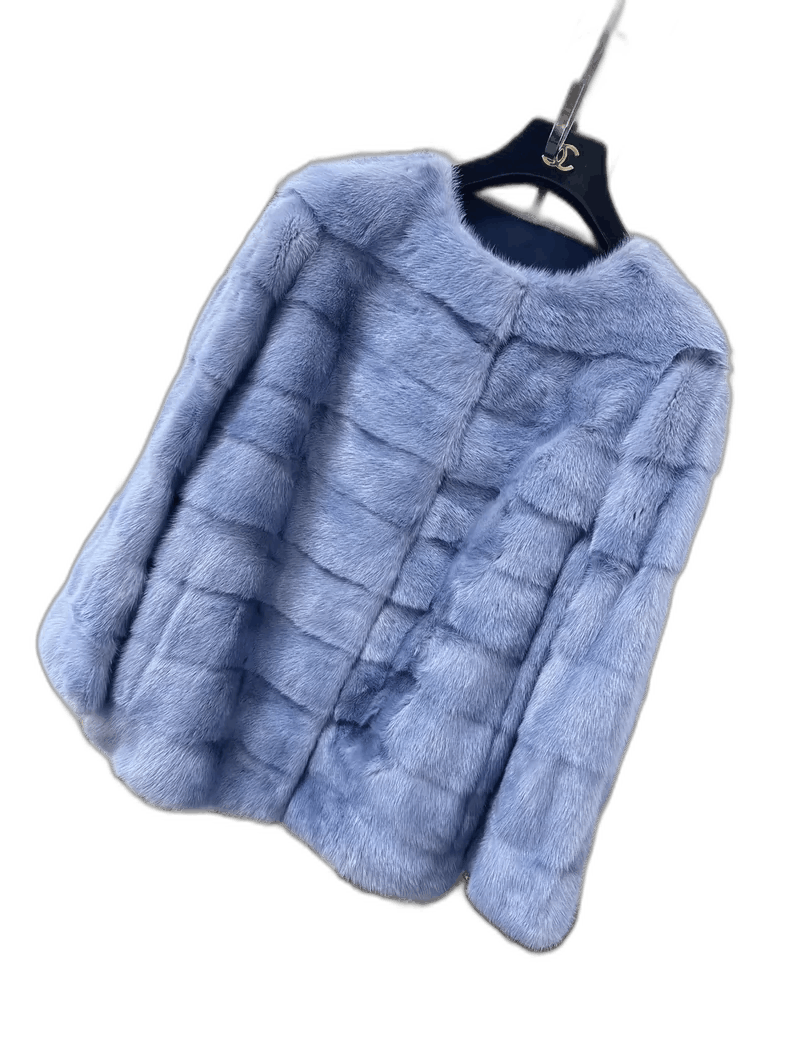 Yves Saint Laurent Yves Salomon Blue Mouter Fur Coat Size M / US 6-8 / IT 42-44 - 1 Thumbnail