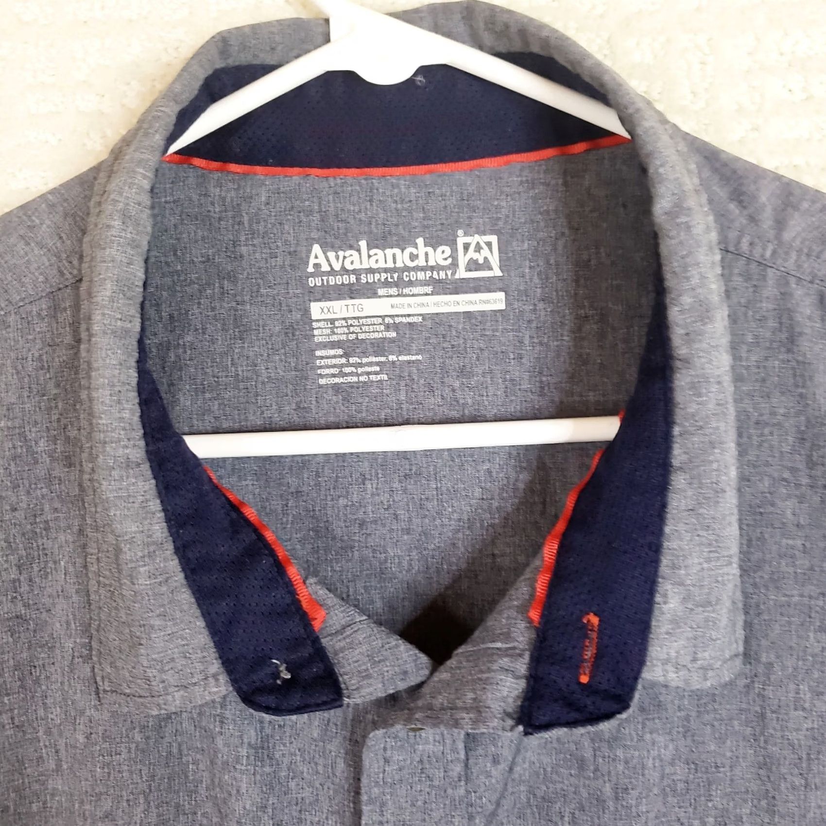 Avalanche Avalanche Men's Button-Up Shirt Short Sleeve Gray 2XL Quick Dry Polyester Spandex Modern Casual Workwear Shirt Ladies? Size US XXL / EU 58 / 5 - 5 Thumbnail