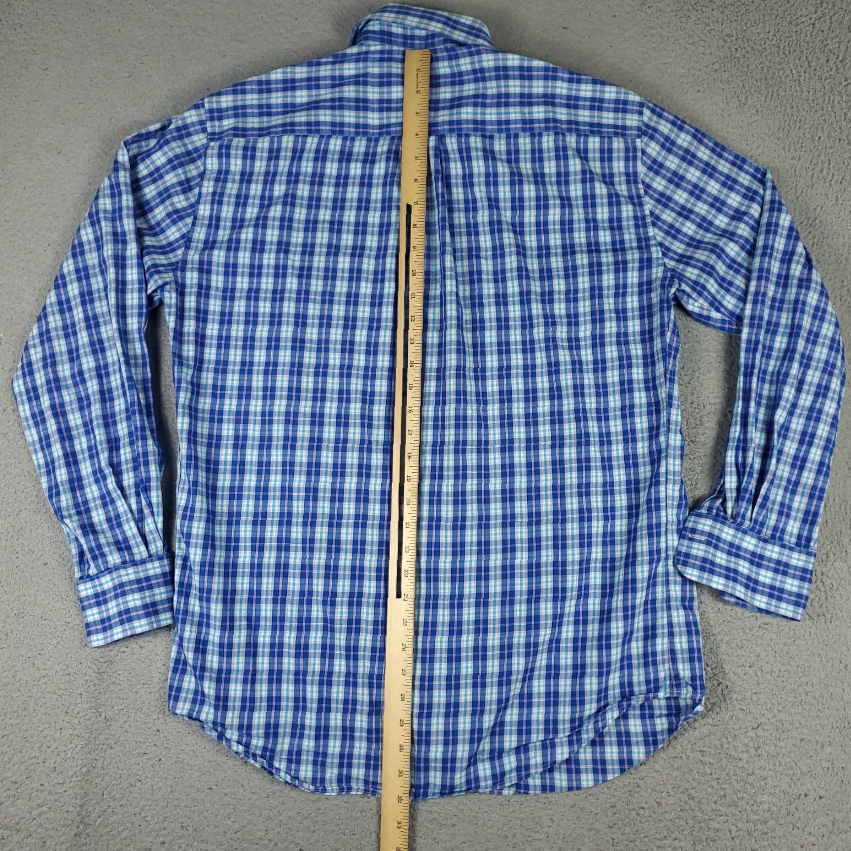 Peter Millar Peter Millar Shirt Mens Large Blue Plaid Casual Button Up Long Sleeve Size US L / EU 52-54 / 3 - 3 Thumbnail