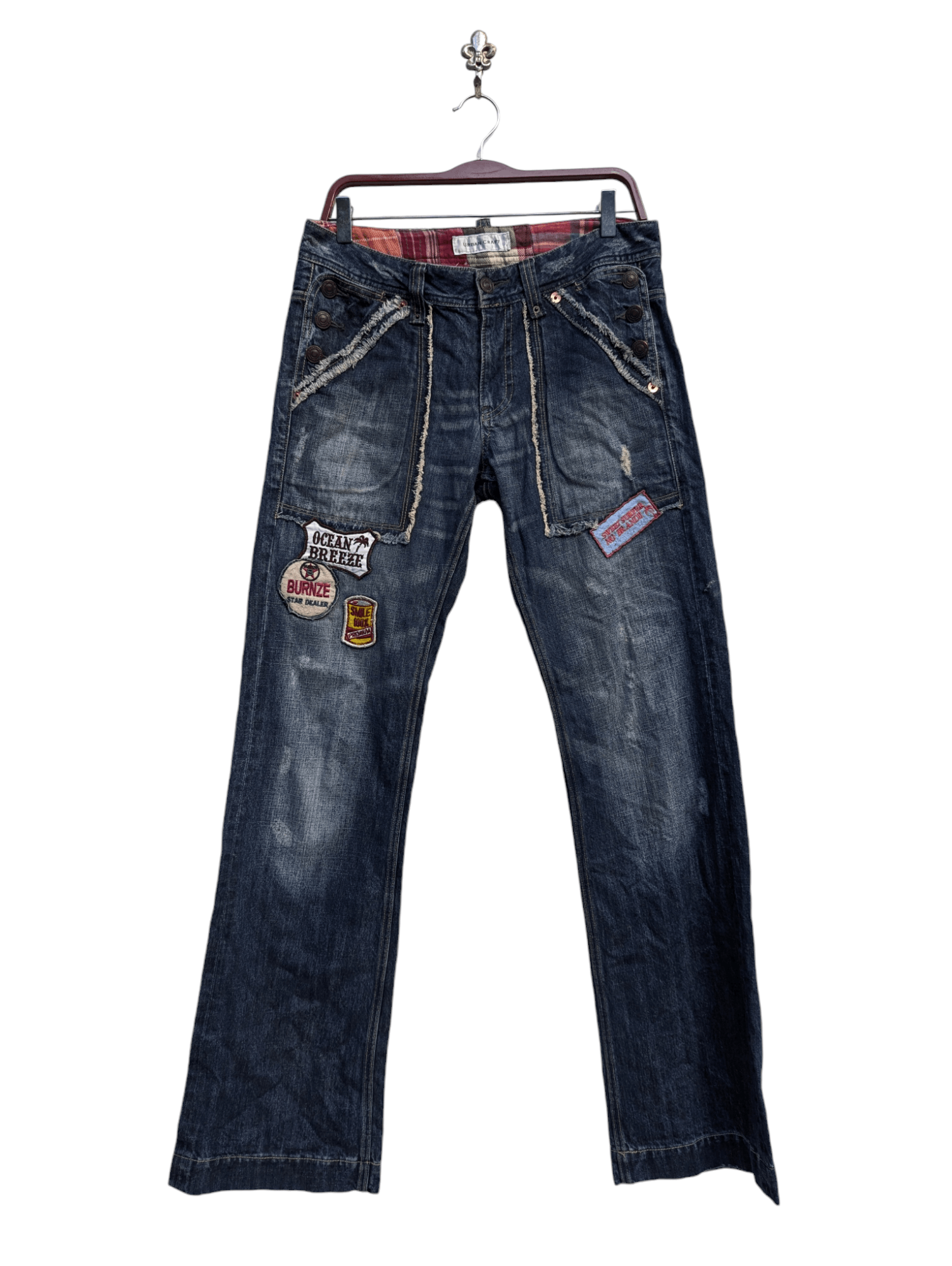 Urban Classics URBAN CRAFT PATCHES DENIM PANTS Size US 32 / EU 48 - 1 Thumbnail