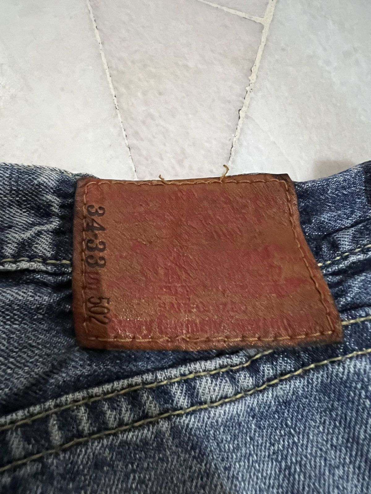 Levi's × Levi's Vintage Clothing 🌈Vintage Levis 502 Distress Light Wash Jean Japan Size US 32 / EU 48 - 18 Thumbnail