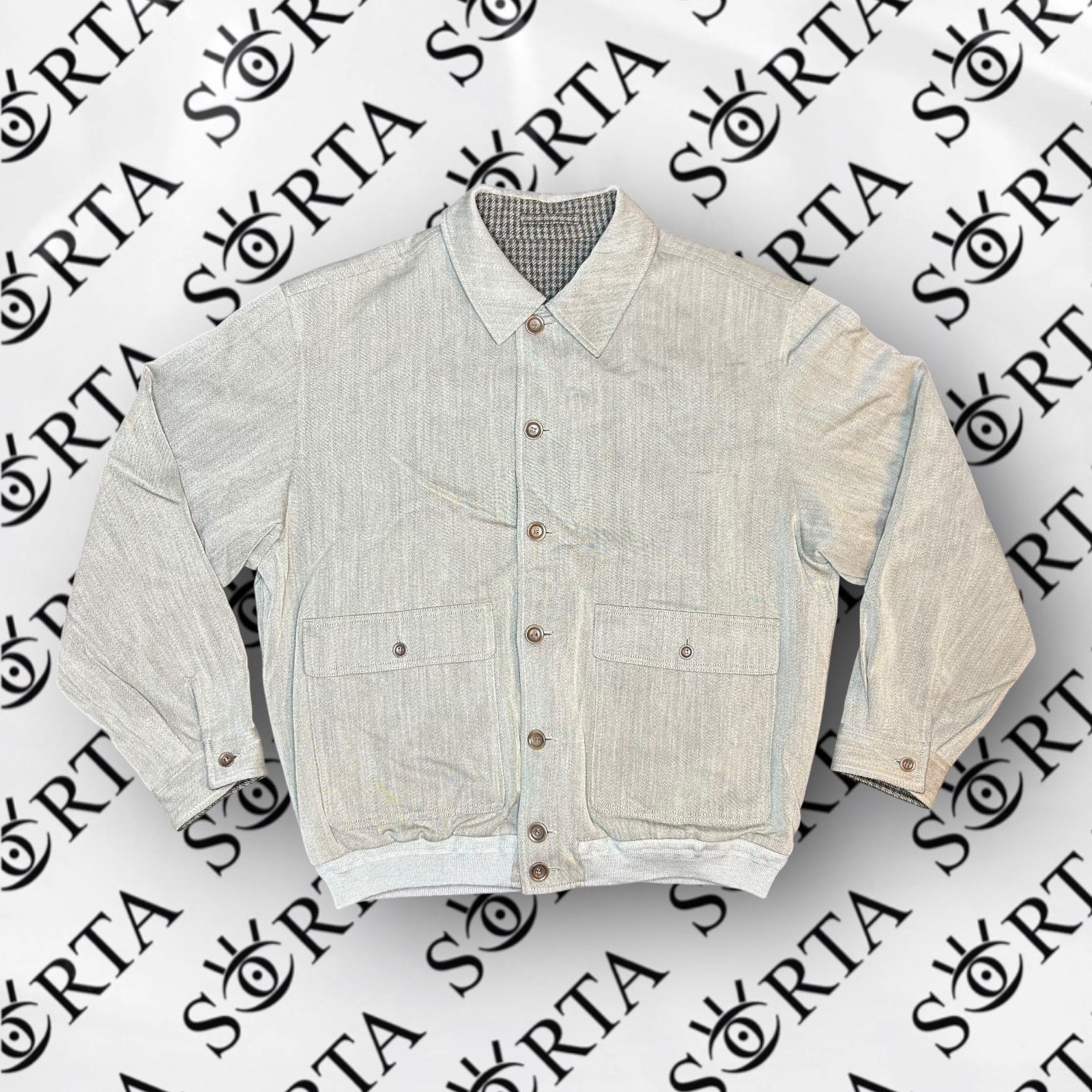 Sulka VTG Sulka Italy Houndstooth Wool Cashmere Reversible Jacket Size US L / EU 52-54 / 3 - 3 Thumbnail