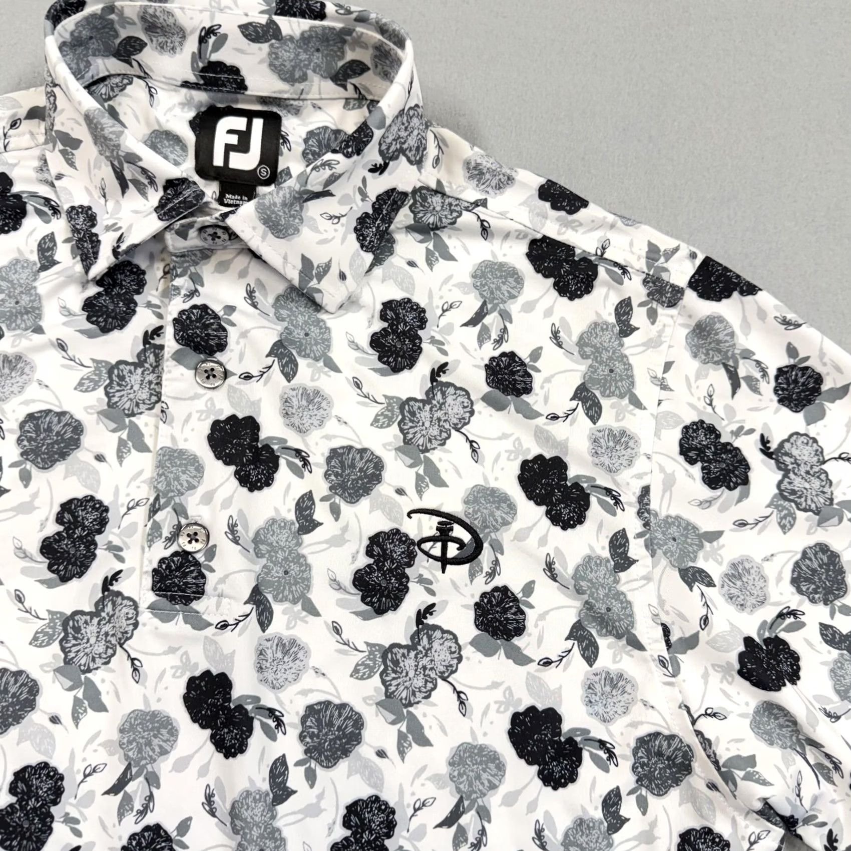 Footjoy FootJoy Golf Polo Shirt Mens S Floral Print Performance Short Sleeve Polo White Size US S / EU 44-46 / 1 - 2 Thumbnail