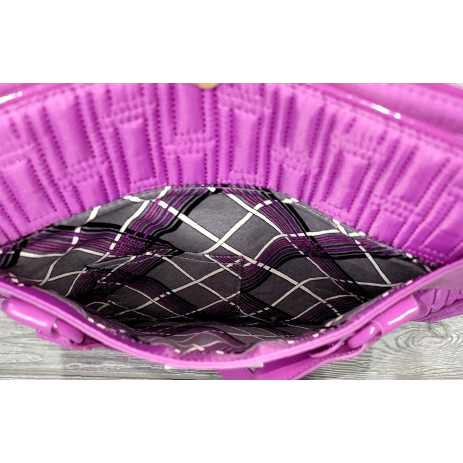 Vera Bradley Vera Bradley Quilted Purple Nylon Patent Leather Women’s Tote Bag Size ONE SIZE - 6 Thumbnail