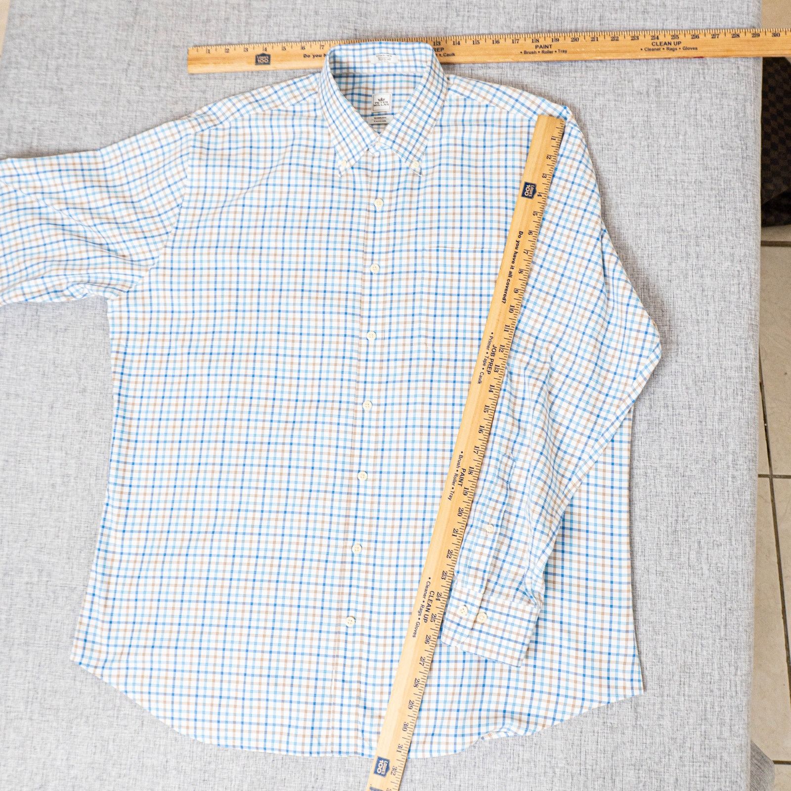 Peter Millar Peter Millar Nanoluxe Easycare Button Down Shirt White blue Size US XL / EU 56 / 4 - 8 Thumbnail