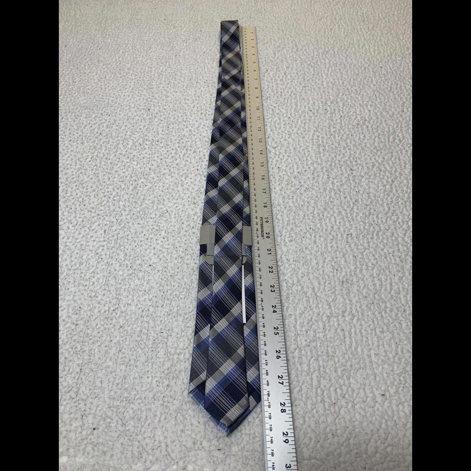 Other Kenneth Cole Reaction Blue Plaid Necktie Silk Tie Size ONE SIZE - 4 Thumbnail