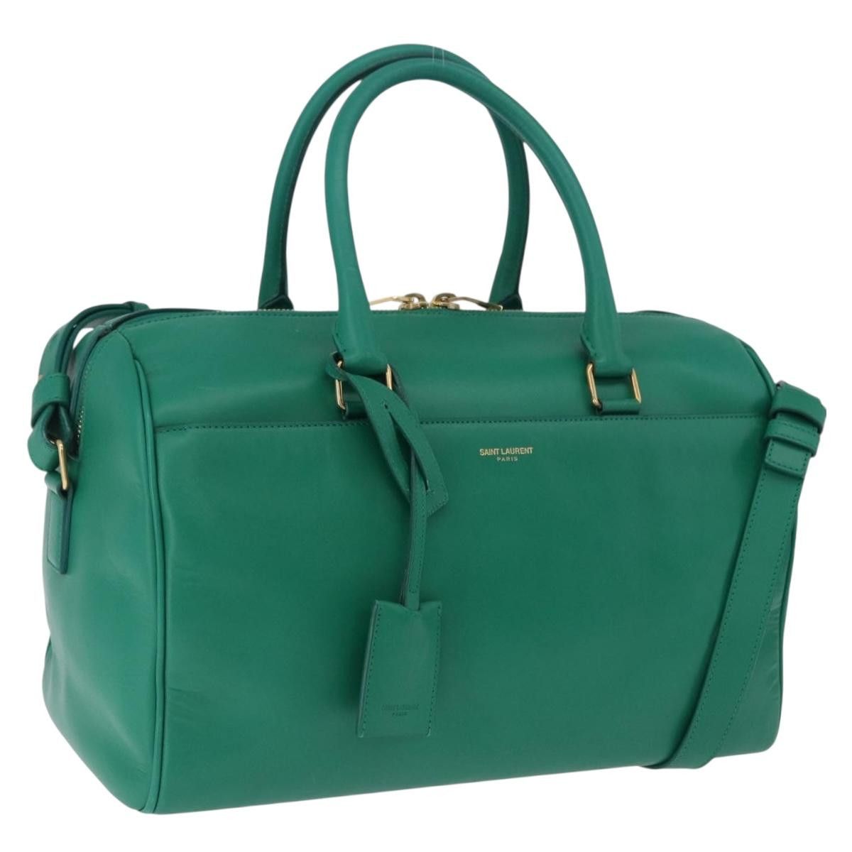 Saint Laurent Paris SAINT LAURENT Classic Duffle Bag Leather 2way Green Gold Size ONE SIZE - 1 Thumbnail