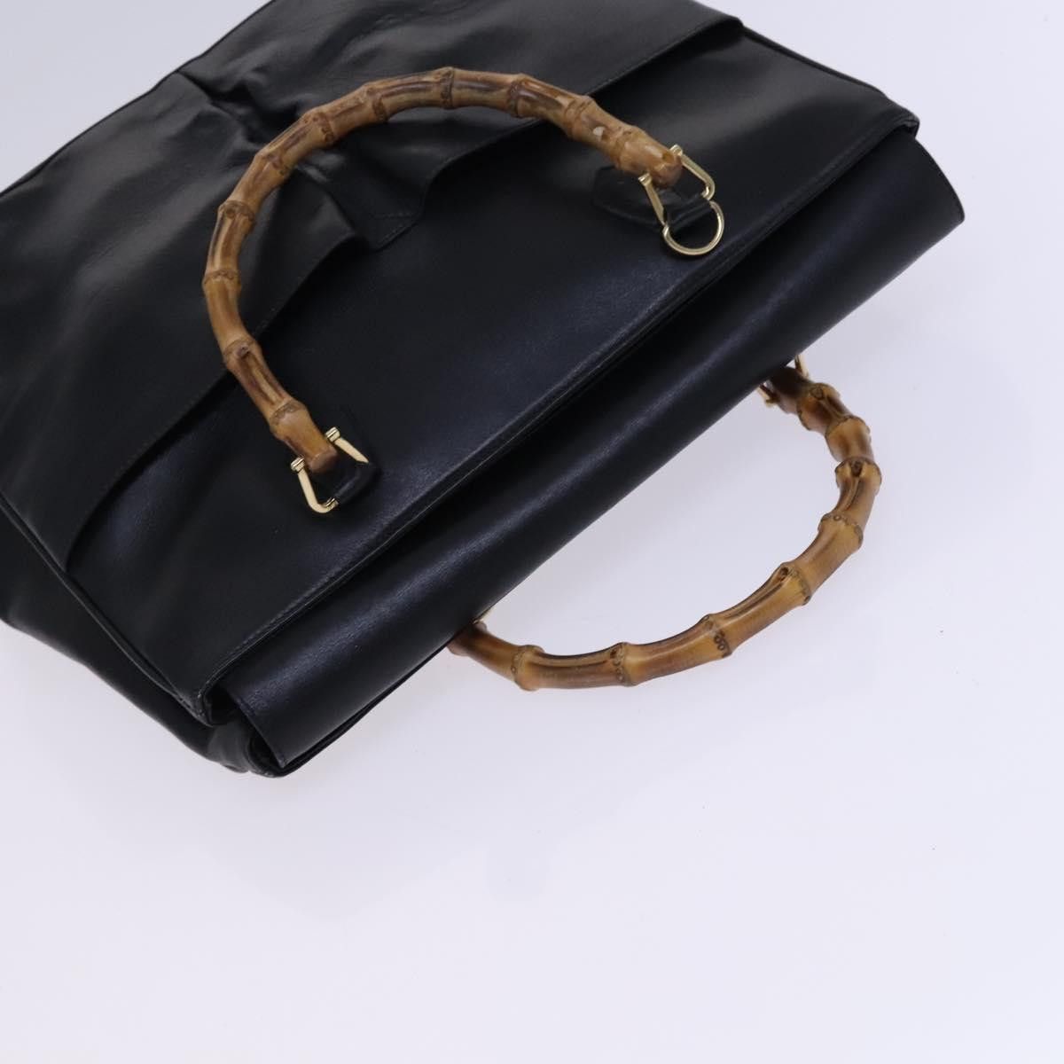Gucci GUCCI Bamboo Hand Bag Leather Black Gold 002 2855 0322 0 Size ONE SIZE - 6 Thumbnail
