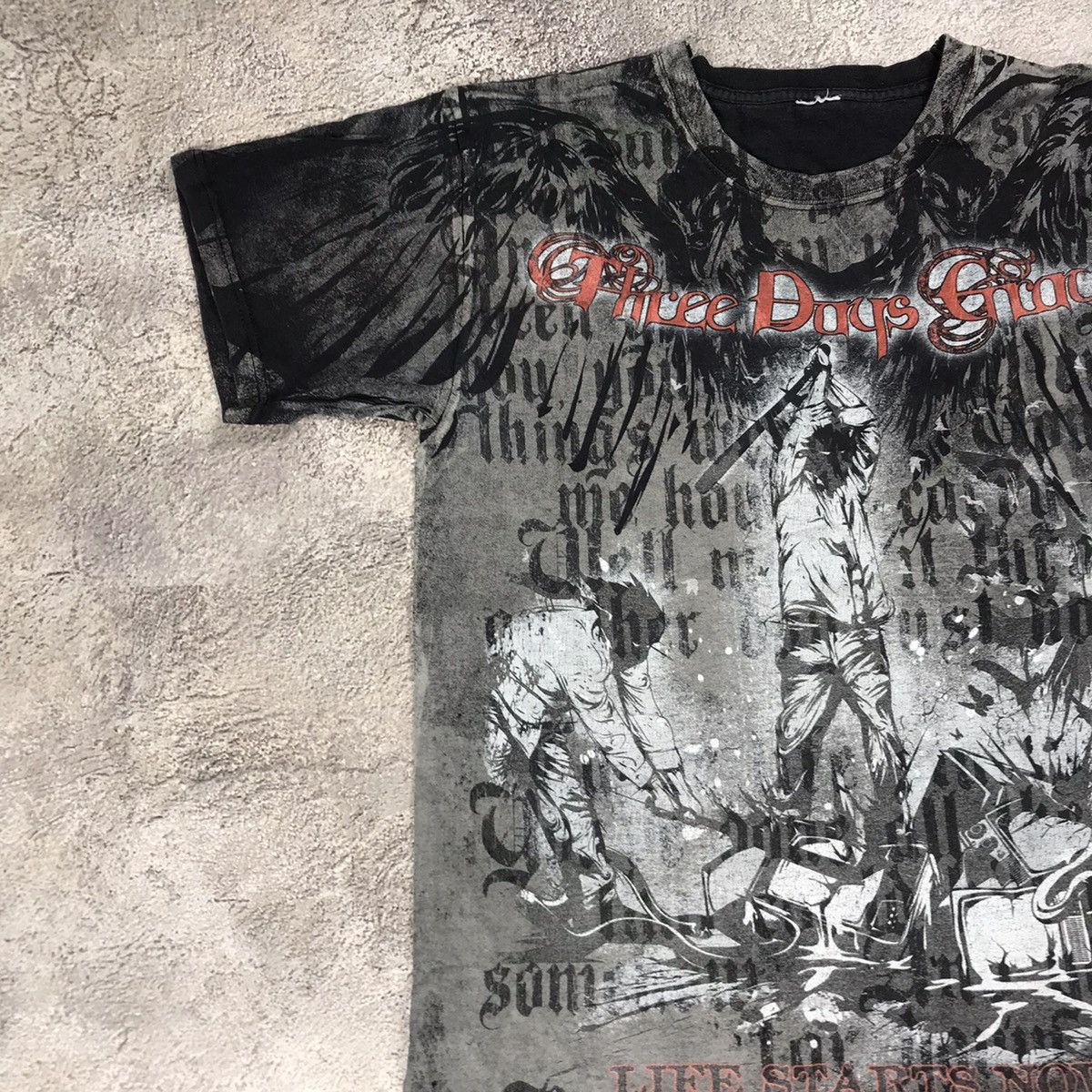 Vintage Vintage Y2K Faded Graphic Tee Dark Horror Grunge Skate L Size US L / EU 52-54 / 3 - 3 Thumbnail