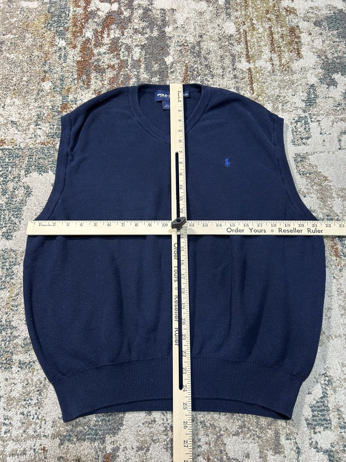 Polo Ralph Lauren Vintage Polo Golf Sweater Vest Cotton Navy Ralph Lauren Size US XL / EU 56 / 4 - 4 Thumbnail
