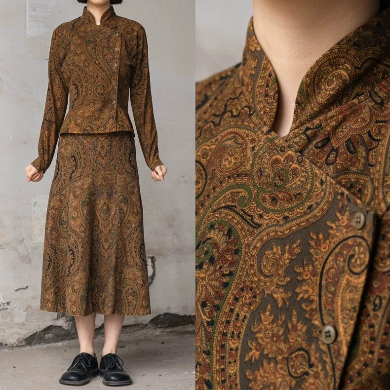 Kenzo KENZO Brown classical cashew flower set vintage Size M / US 6-8 / IT 42-44 - 1 Thumbnail