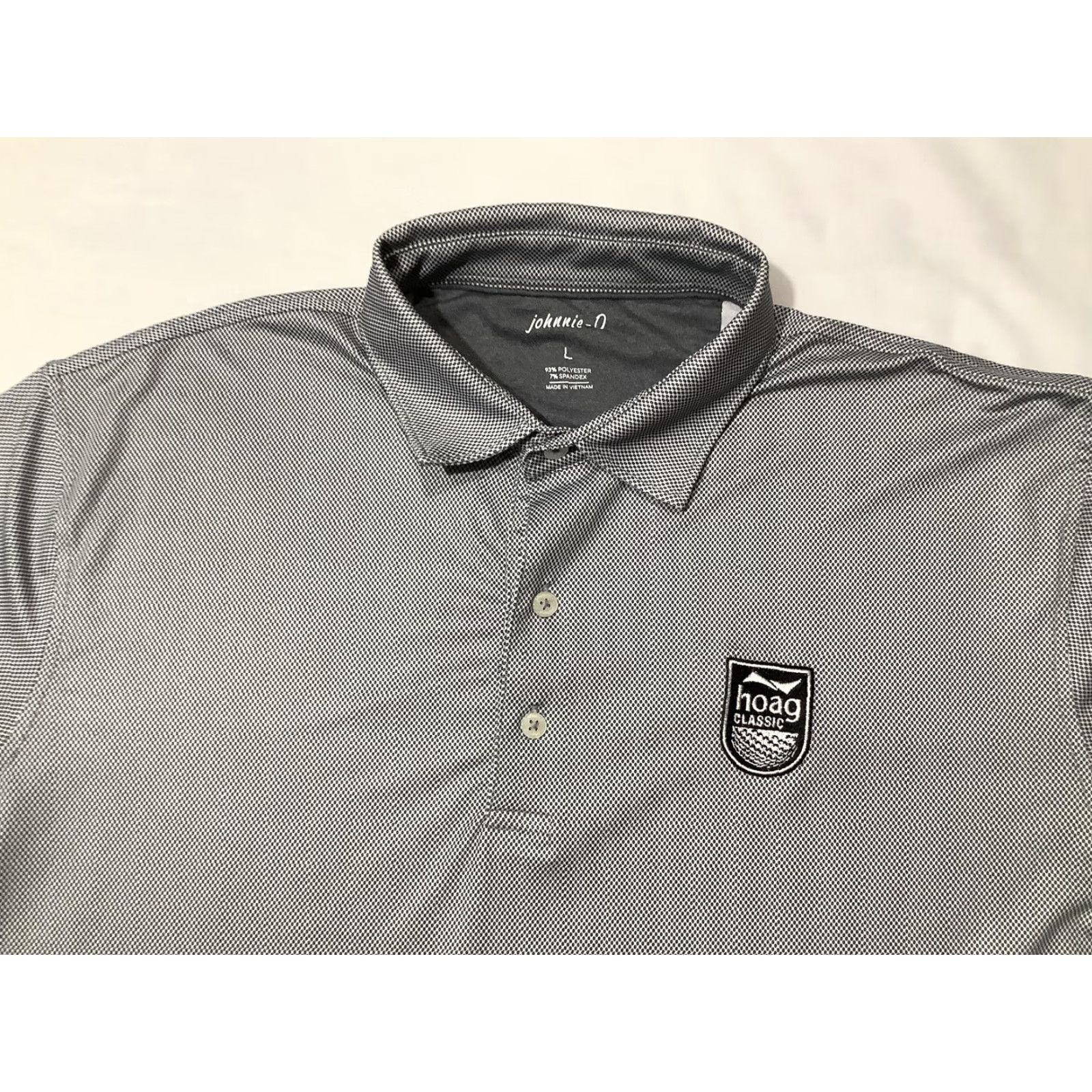 johnnie-O Johnnie-O Polo Shirt Mens L Gray Hoag Classic Golf Performance Stretch Polo Shirt Mens L Gray Polka Dot Conference Embroidered Logo Size US L / EU 52-54 / 3 - 2 Thumbnail