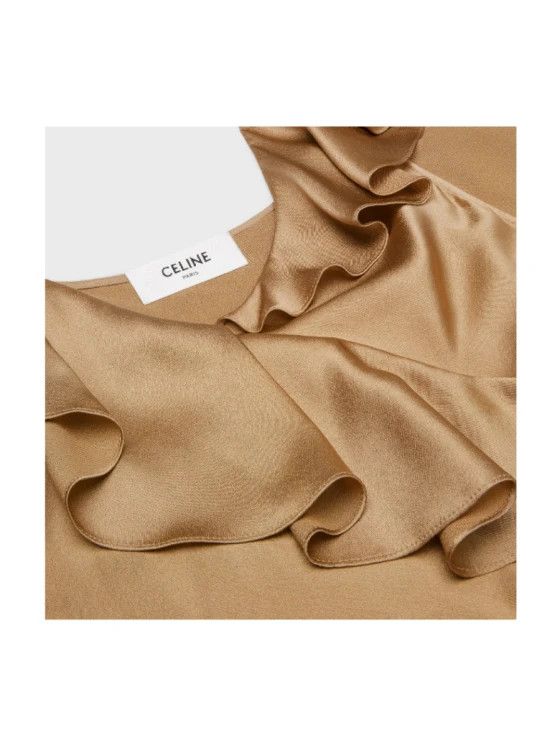 Celine o1w1db10125 2R29J346H Asymmetrical Satin Lingerie Dress Size XXS / US 00 / IT 34 - 3 Thumbnail