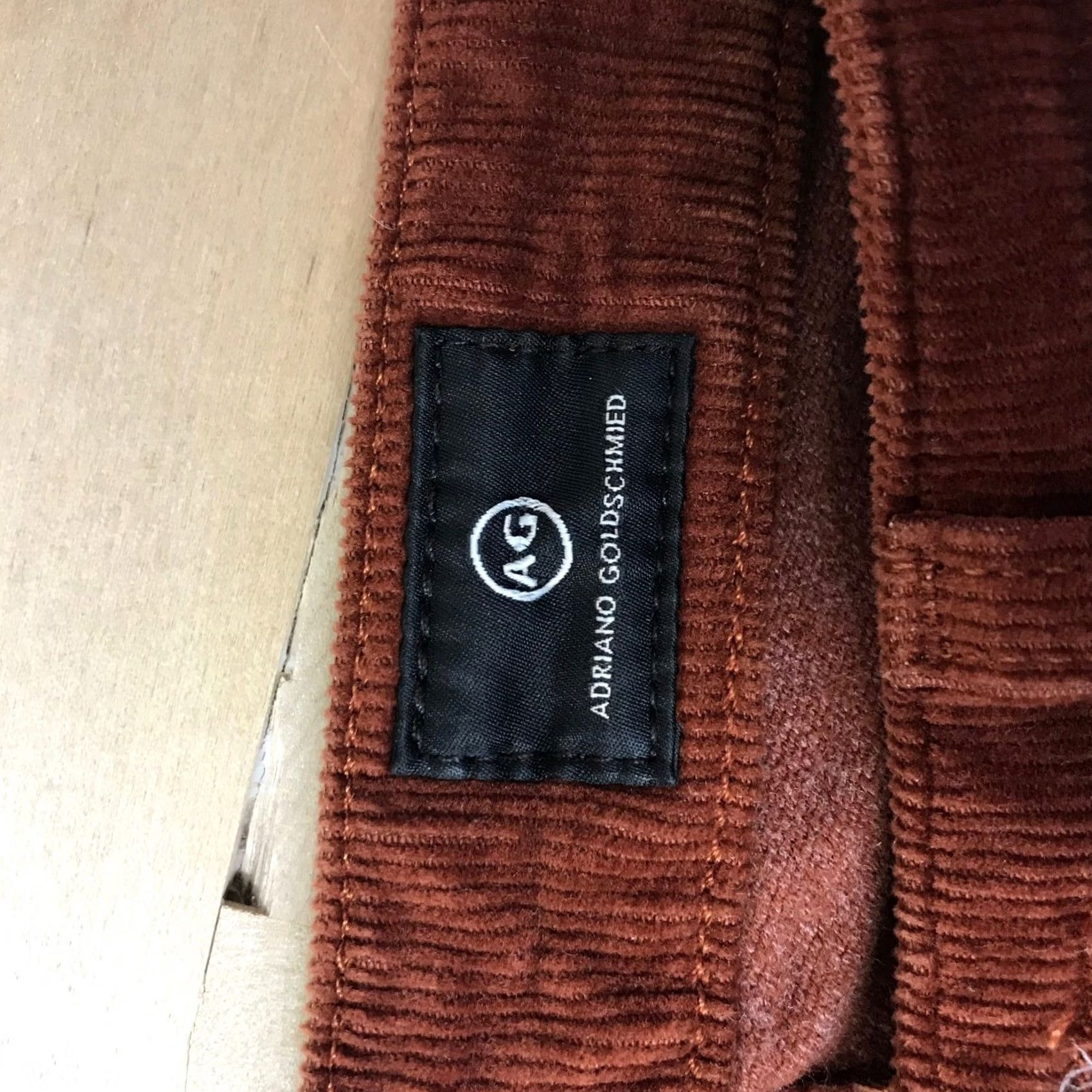 Vintage AG Adriano Goldschmied Rhett High Waisted Straight Corduroy Pants Rust Brown Size 42" / US 20 - 7 Thumbnail