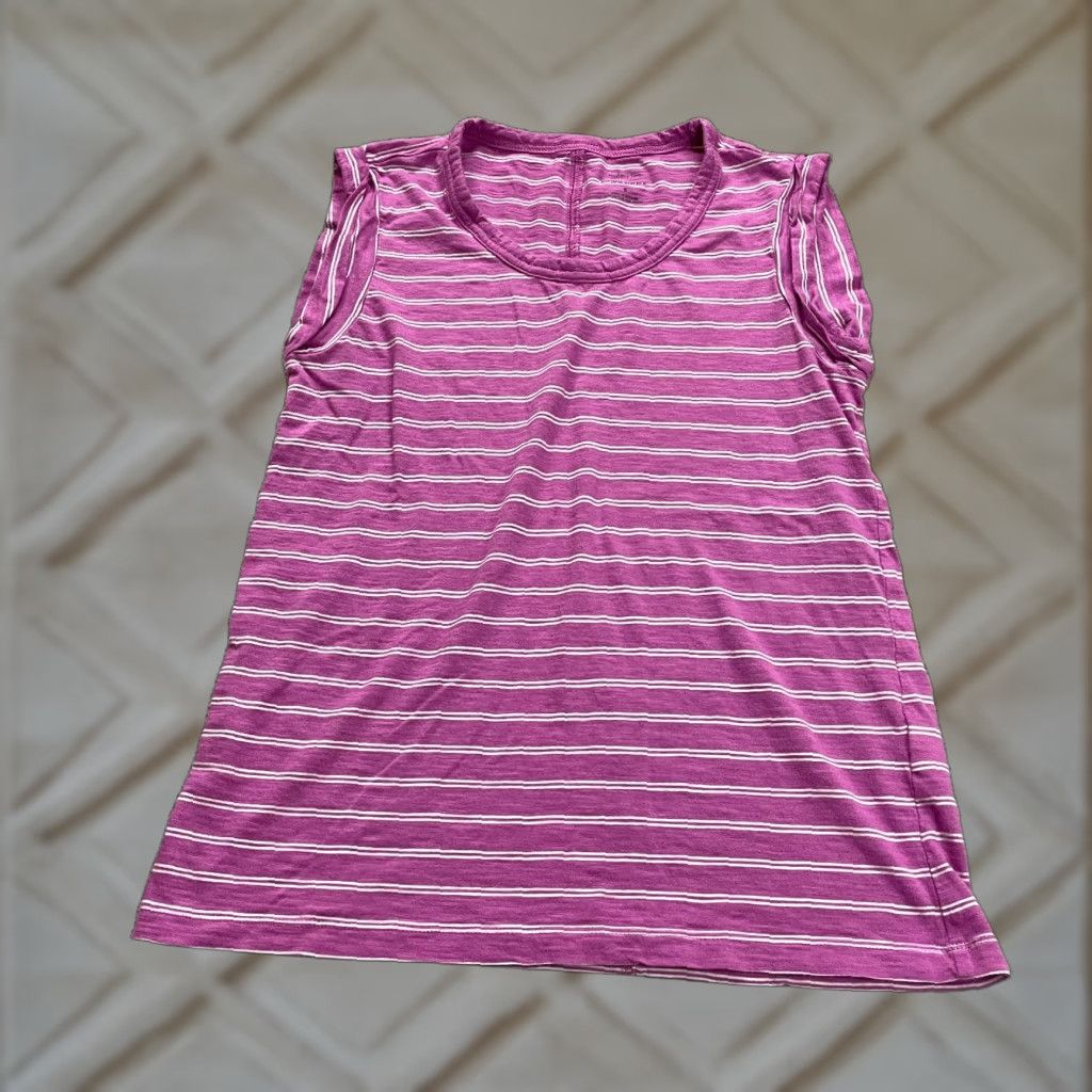 Banana Republic VINTAGE Banana Republic Tank Top Womens Small Sleeveless Striped Purple White Summer Casual Size S / US 4 / IT 40 - 1 Thumbnail