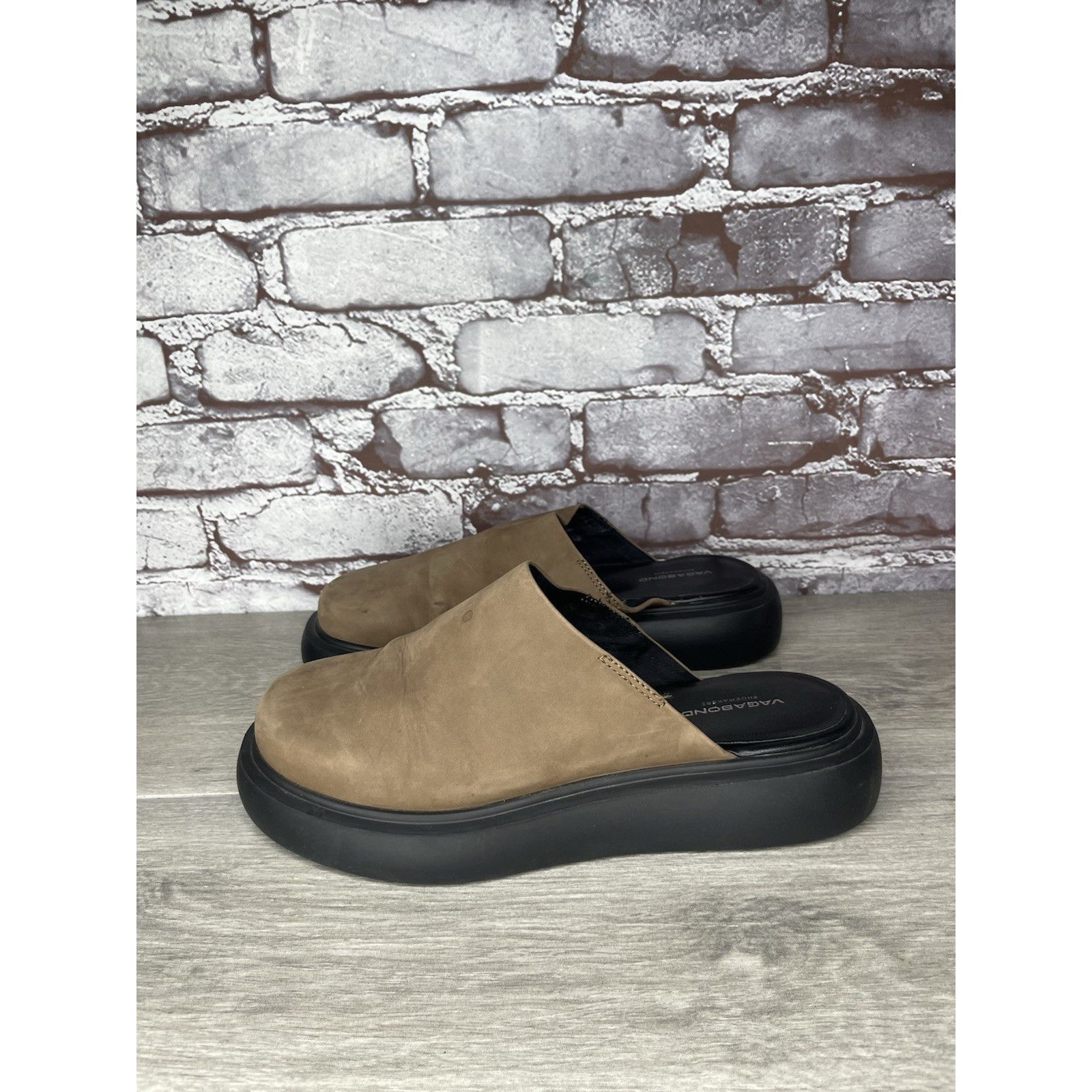 Vagabond Vagabond Blenda Brown Nubuck Leather Slide Platform Sandals Size US 7.5 / IT 37.5 - 24 Thumbnail