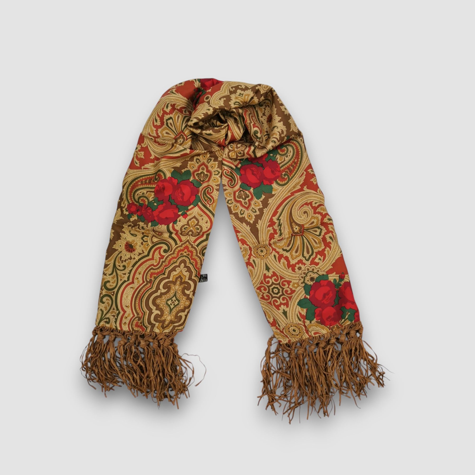 Other Vintage Unbranded Scarf Paisley Muffler Wool Silk Scarves Size ONE SIZE - 4 Thumbnail