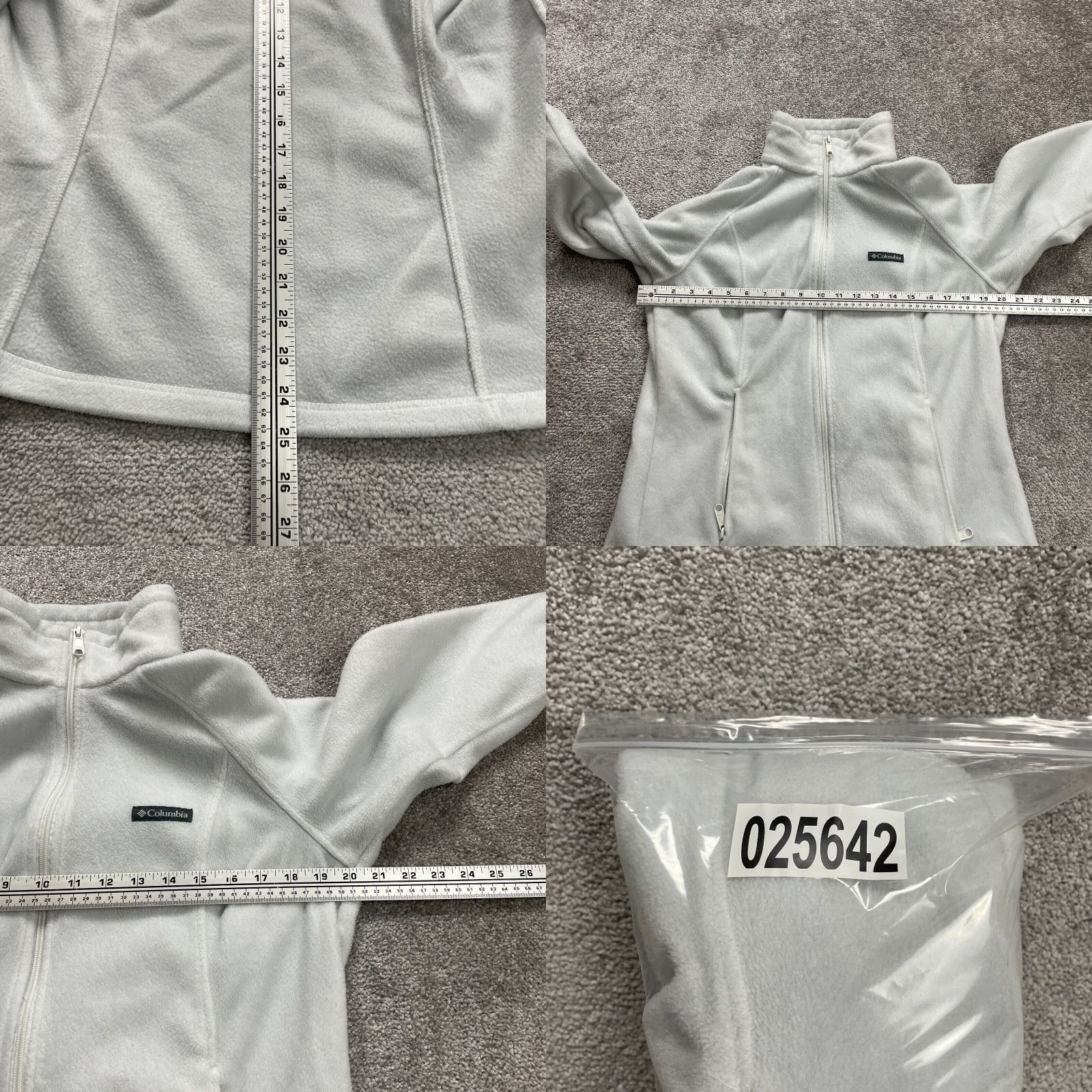 Vintage Columbia Jacket Womens Large White Full Zip Outdoor Hiking Benton Springs Fleece Size L / US 10 / IT 46 - 8 Thumbnail