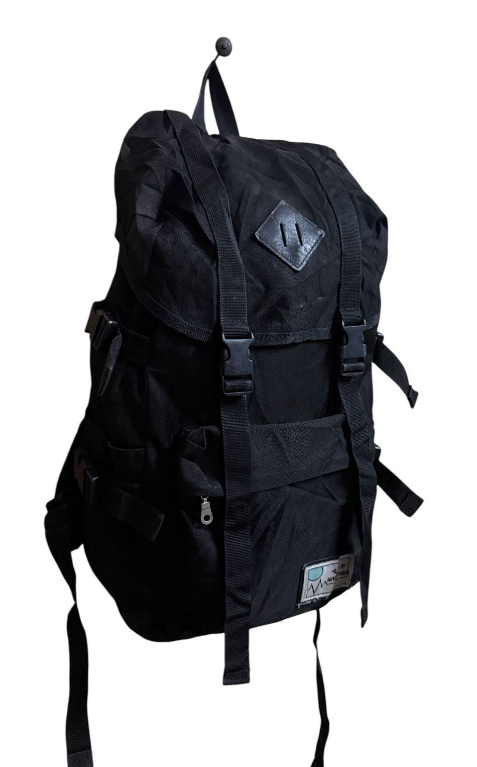 Japanese Brand AWENTURA Black Bagpack Vintage Size ONE SIZE - 2 Thumbnail
