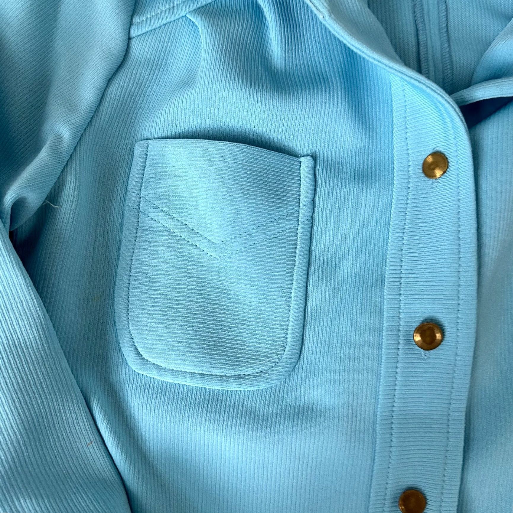 Vintage VINTAGE Joe Frank Jacket Womens 14 Blue Leisure Big Collar 70s Disco Ladies Shirt Size XL / US 12-14 / IT 48-50 - 5 Thumbnail