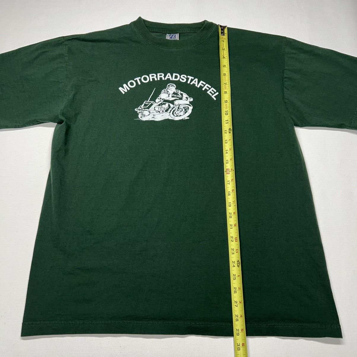 Vintage VTG German Police Tee Shirt Green Motorcycle Polizei Bike Size US XXL / EU 58 / 5 - 11 Thumbnail