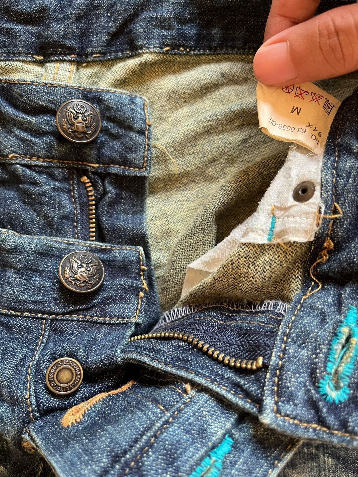 Hysteric Glamour Vintage Japanese Brand Ripped Studs Double Waist Flare Jeans Size 28" / US 6 / IT 42 - 9 Thumbnail